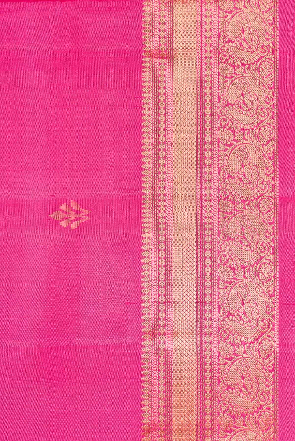 Border image of Pink Dual Tone Soft Silk Saree with Zari Butta on the body and Zari Border. 