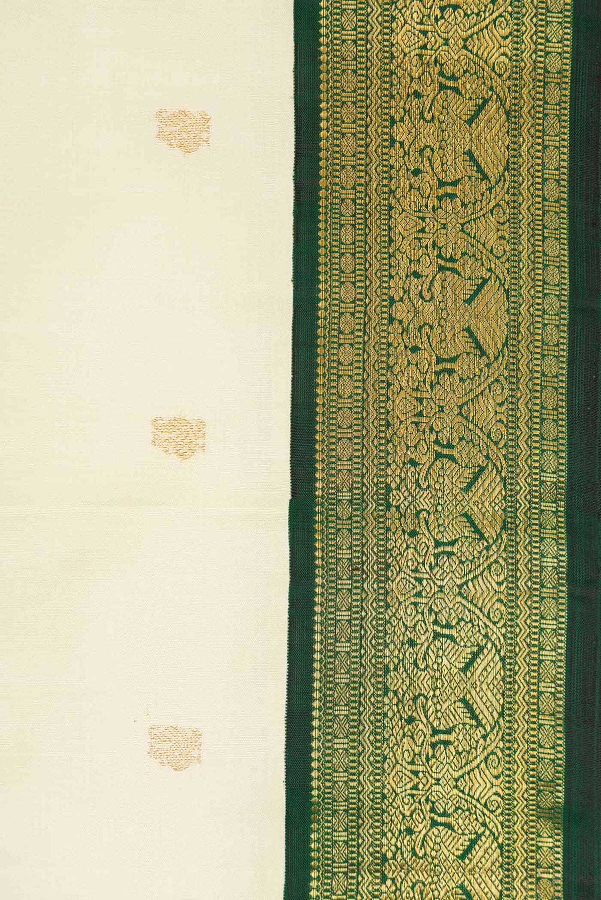 Border image of Sandal Dual Tone Kanchipuram Silk Saree with Zari Butta on the body and Zari Border