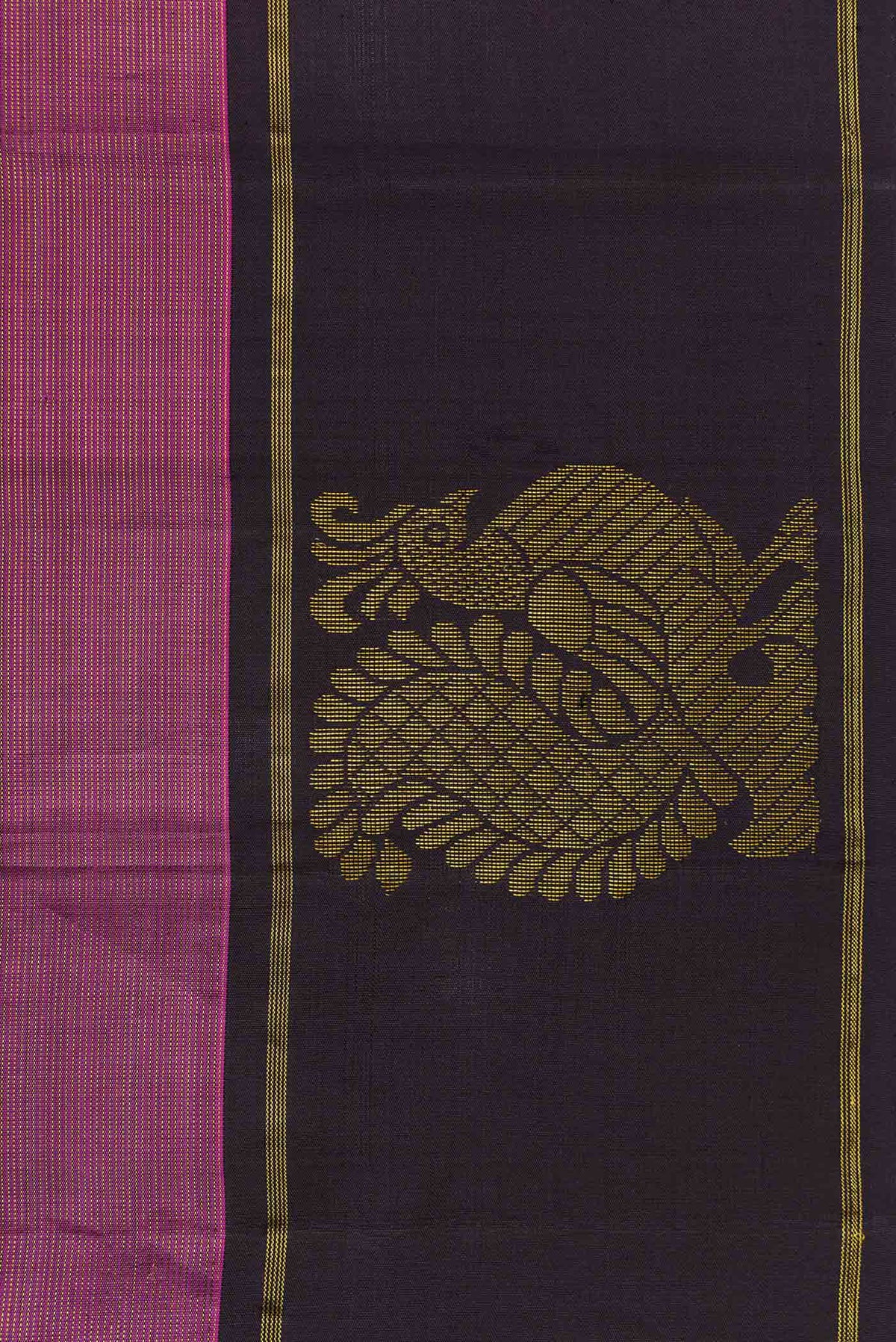 Border image of Pink Dual Tone Kanjivaram Silk Saree with Zari Butta on the body and Zari Border. 
