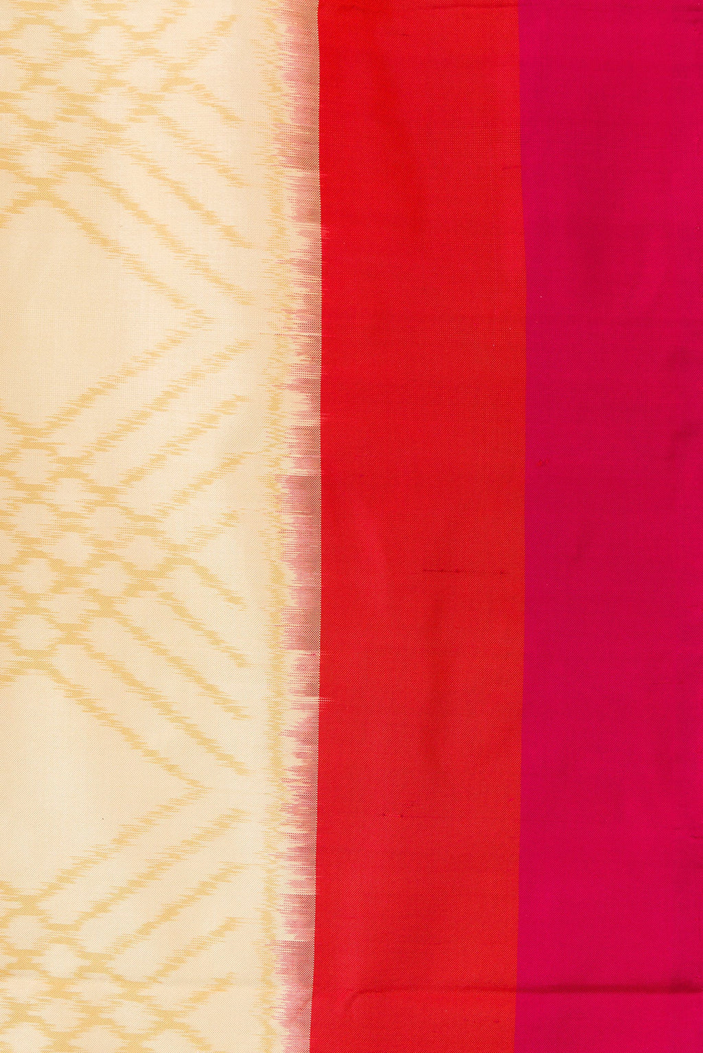 Border image of Sandal Dual Tone Double Ikat Saree with Ikat Print on the body and Plain Border. 