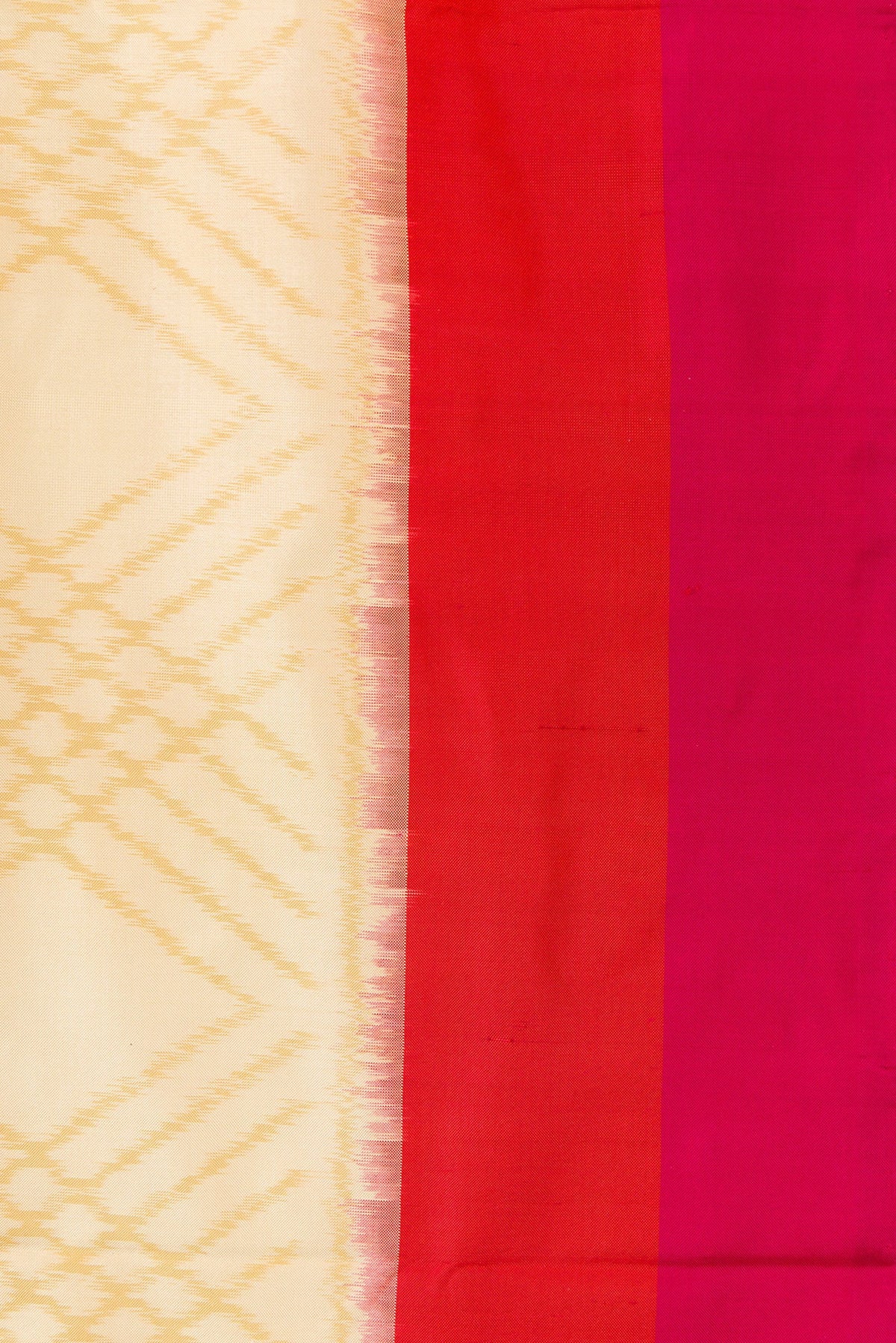 Border image of Sandal Dual Tone Double Ikat Saree with Ikat Print on the body and Plain Border. 