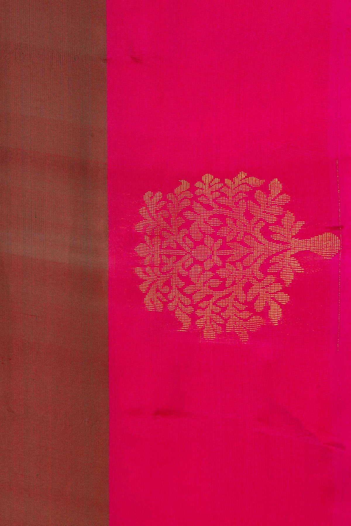 Border image of Maroon Dual Tone Soft Silk Saree with Zari Butta on the body and Zari Border. 