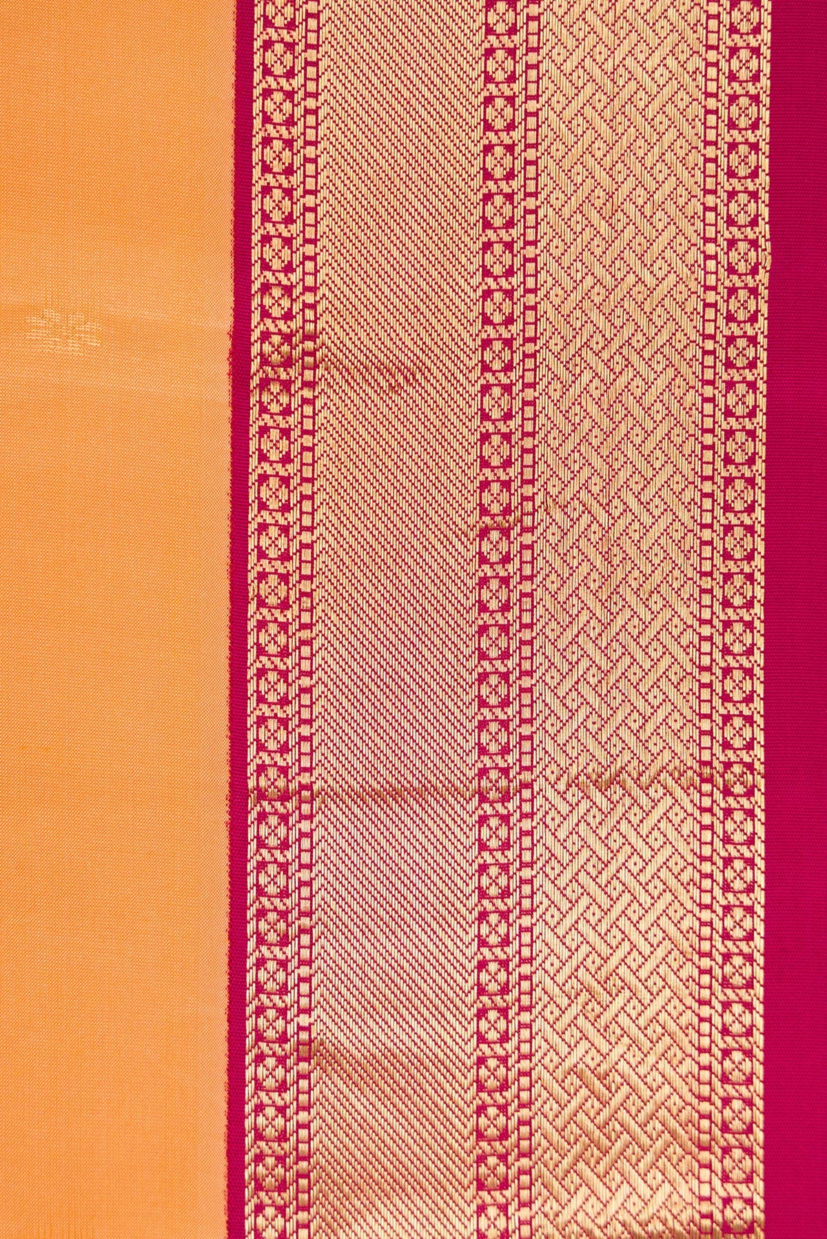 Border image of Sandal Dual Tone Kanchipuram Silk Saree with Zari Butta on the body and Zari Border. 