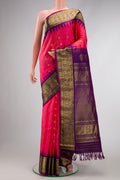 Pink Dual Tone Gadwal Silk Saree with Zari Butta on the body and Zari Border.  displayed on a mannequin