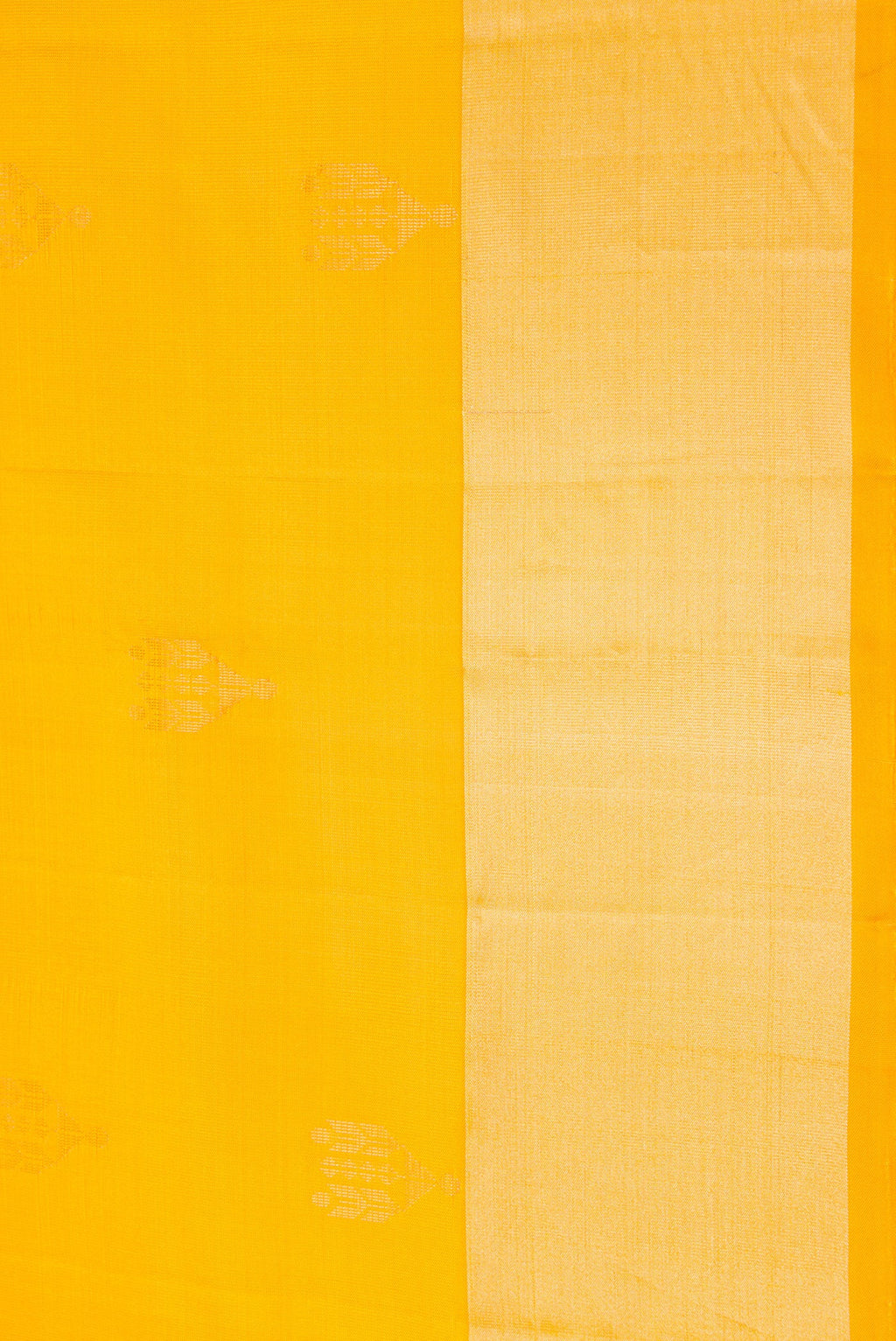 Border image of Yellow Dual Tone Soft Silk Saree with Zari Butta on the body and Zari Border. 