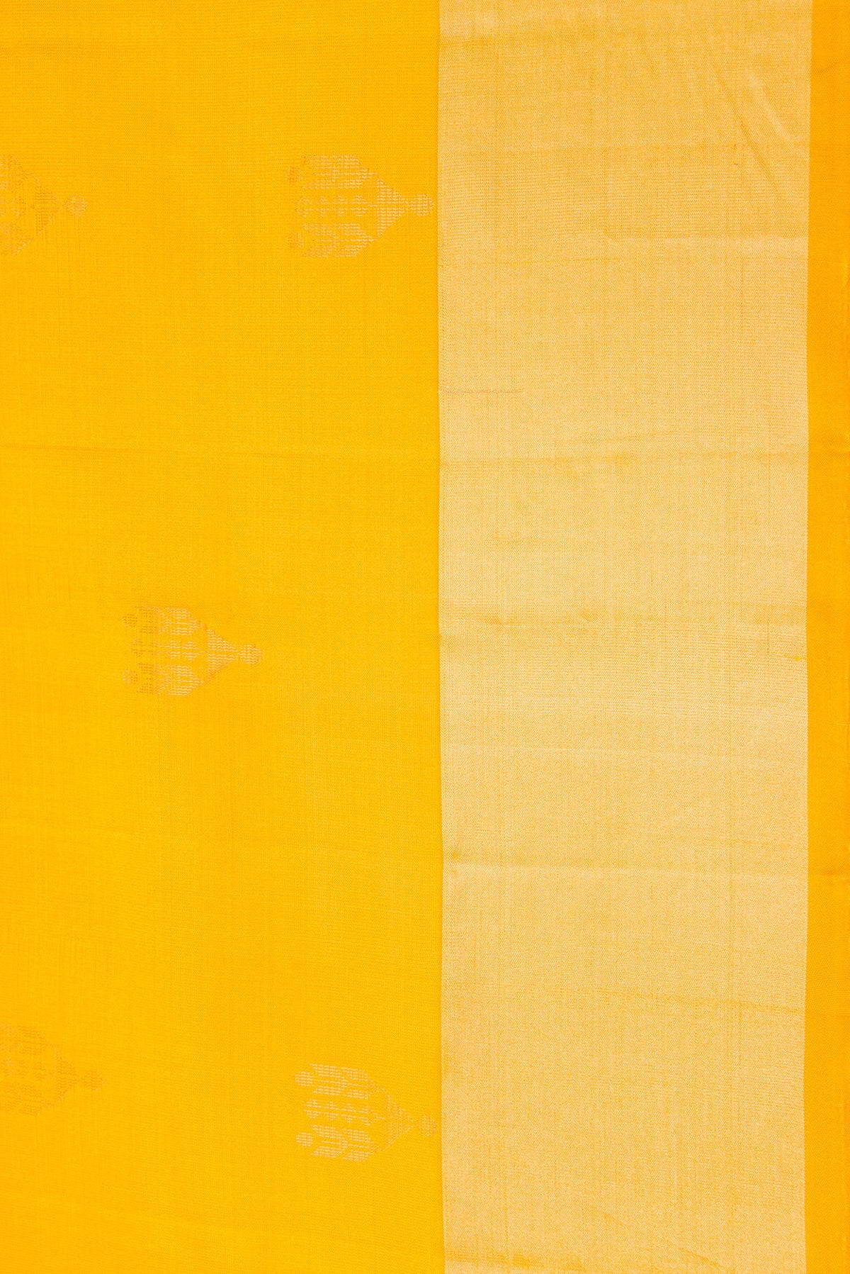 Border image of Yellow Dual Tone Soft Silk Saree with Zari Butta on the body and Zari Border. 