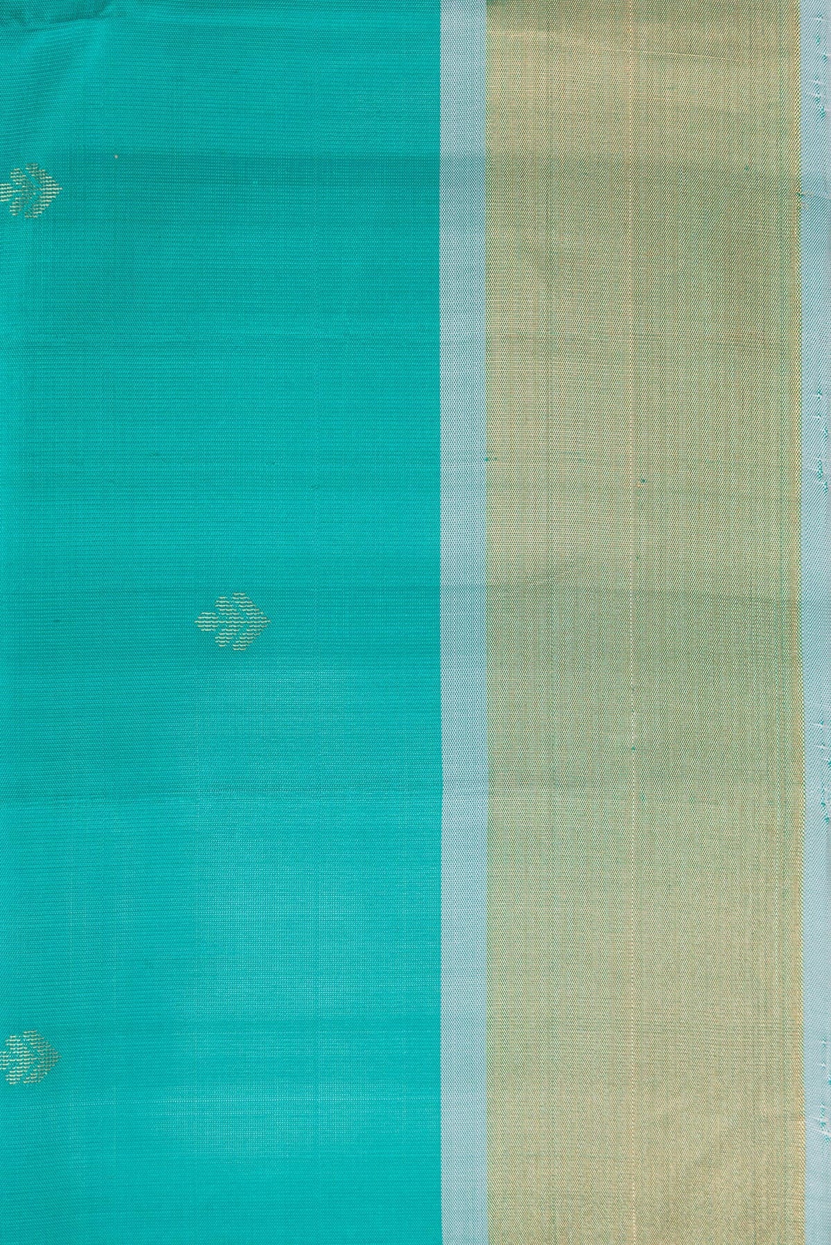 Border image of Green Dual Tone Soft Silk Saree with Zari Butta on the body and Zari Border. 