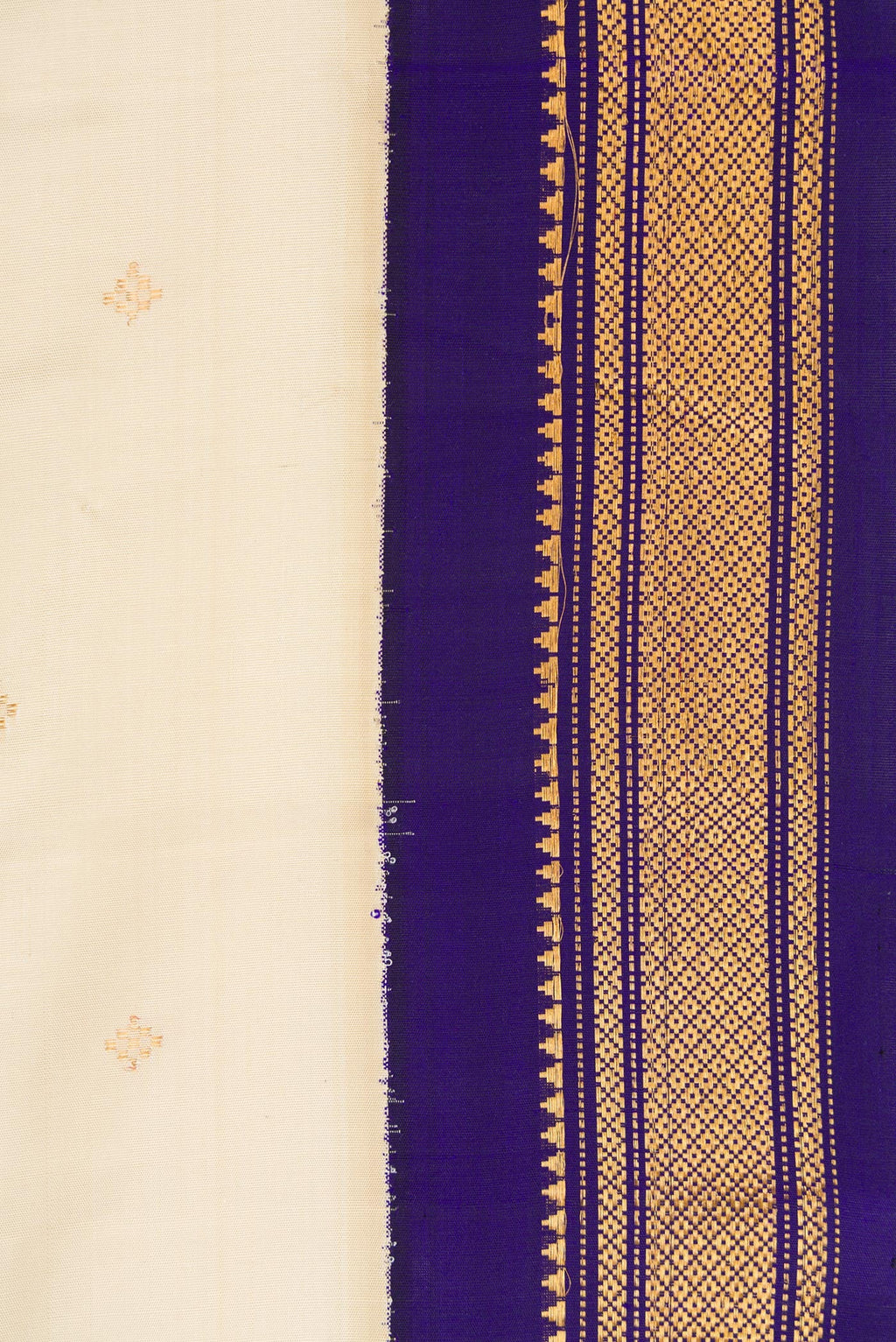 Border image of Sandal Dual Tone Gadwal Silk Saree with Zari Butta on the body and Zari Border. 