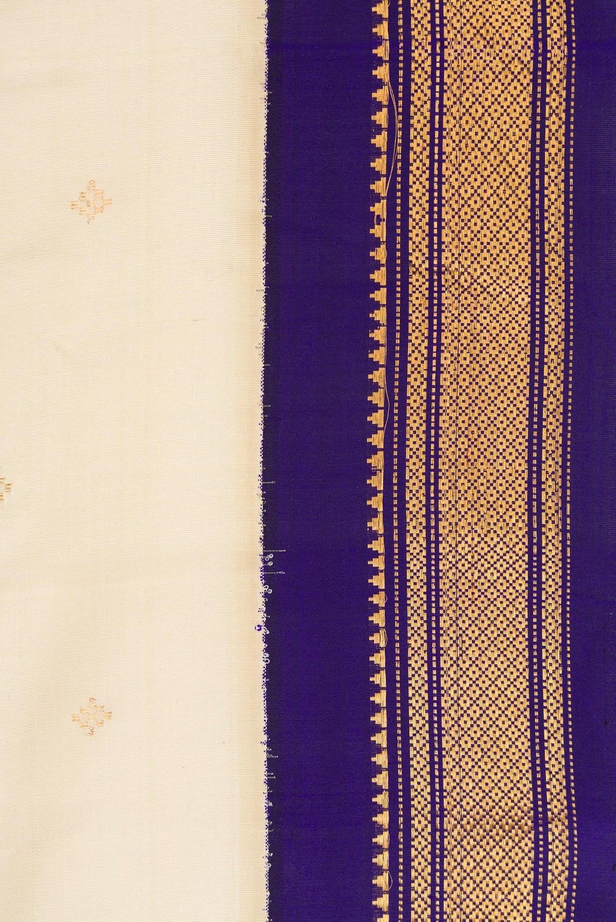 Border image of Sandal Dual Tone Gadwal Silk Saree with Zari Butta on the body and Zari Border. 