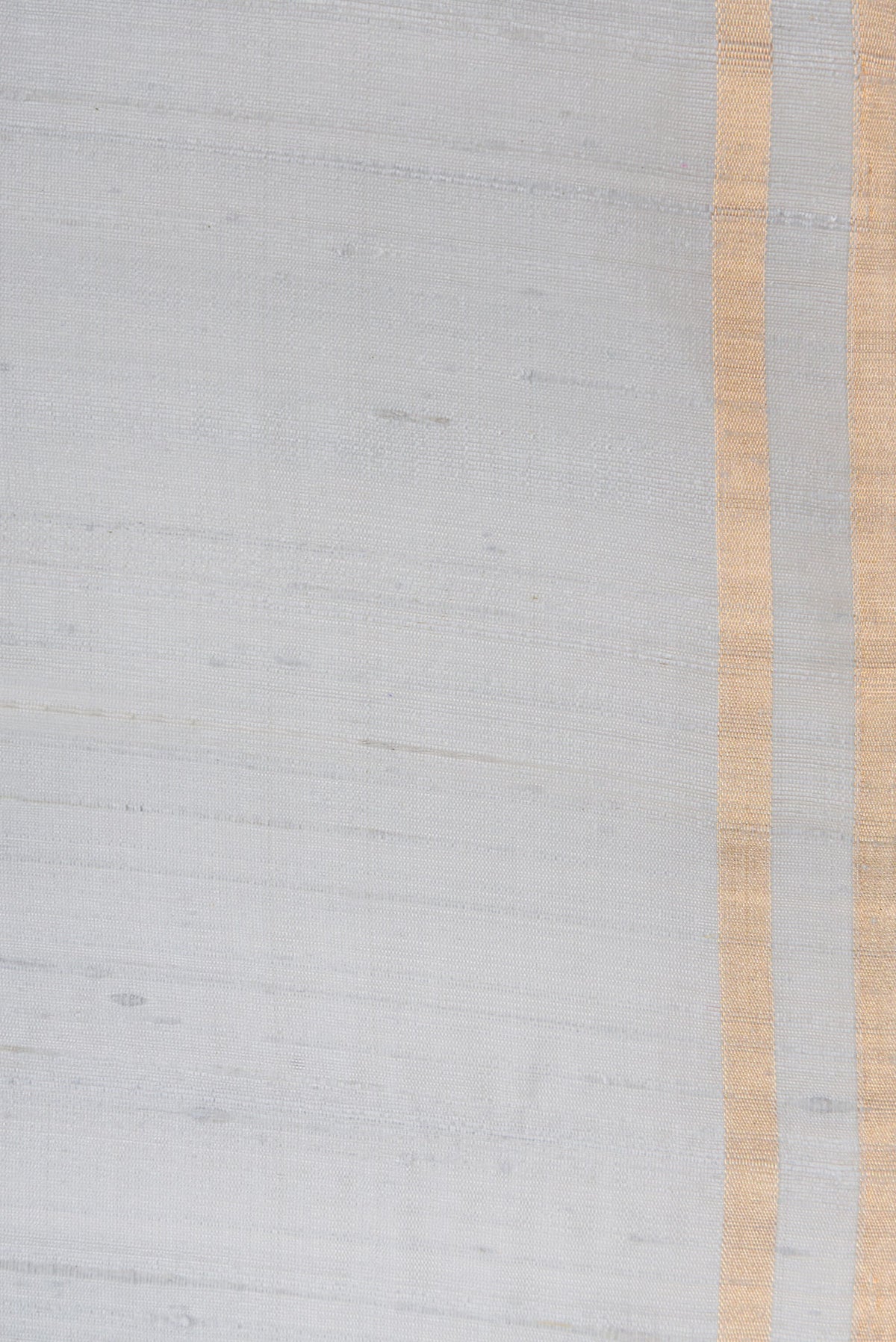 Border image of Grey Dual Tone Raw Silk Saree with Plain Body and Zari Border. 