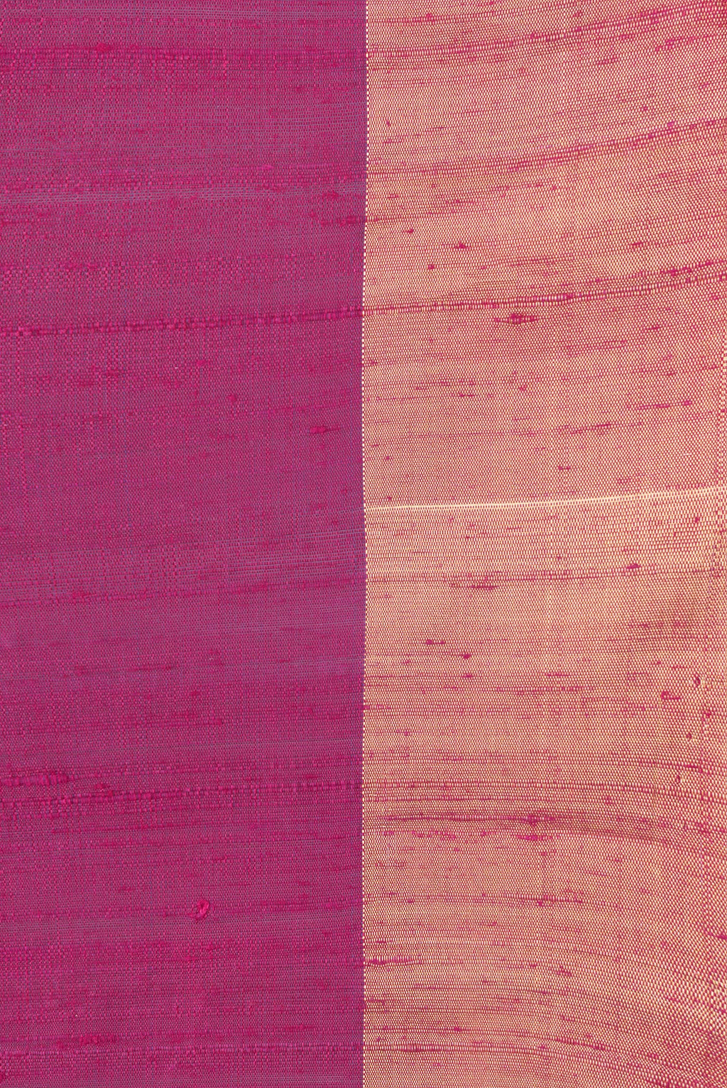 Border image of Dark Pink Dual Tone Banarasi Raw Silk Saree with Plain Body and Zari Border. 