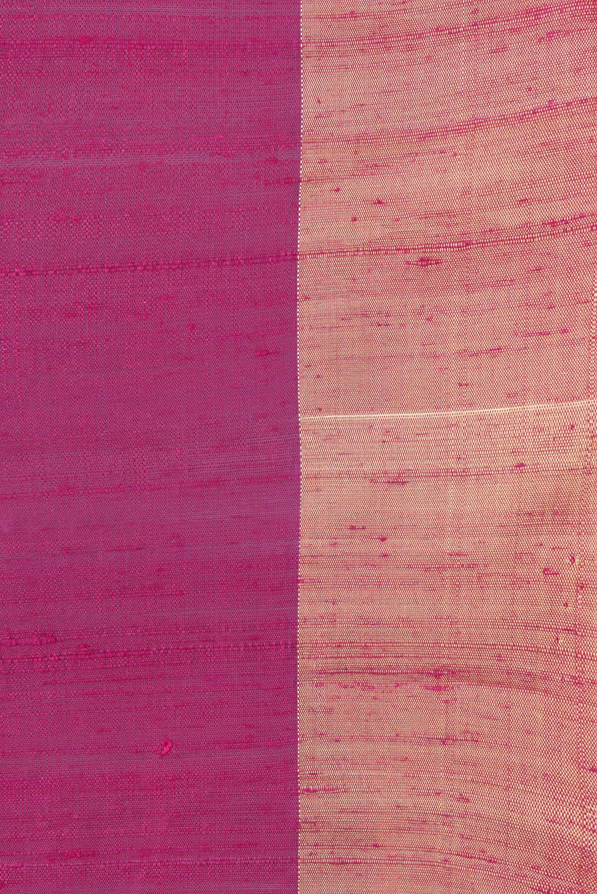 Border image of Dark Pink Dual Tone Banarasi Raw Silk Saree with Plain Body and Zari Border. 