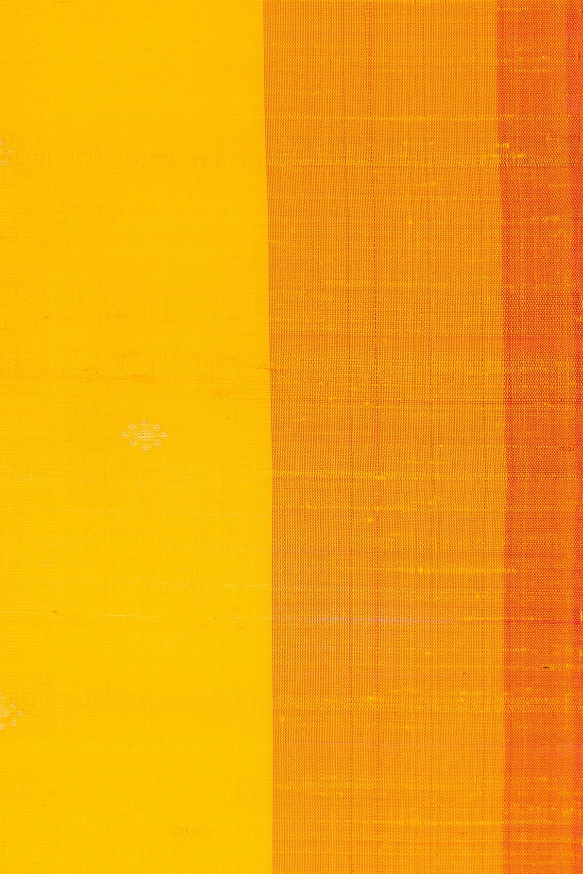 Border image of Yellow Dual Tone Raw Silk Saree with Zari Butta on the body and Plain Border. 