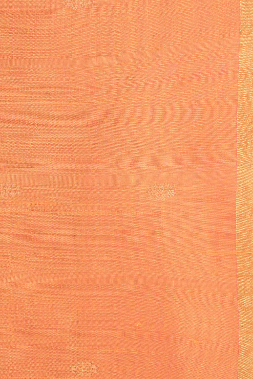 Border image of Orange Dual Tone Raw Silk Saree with Zari Butta on the body and Zari Border. 
