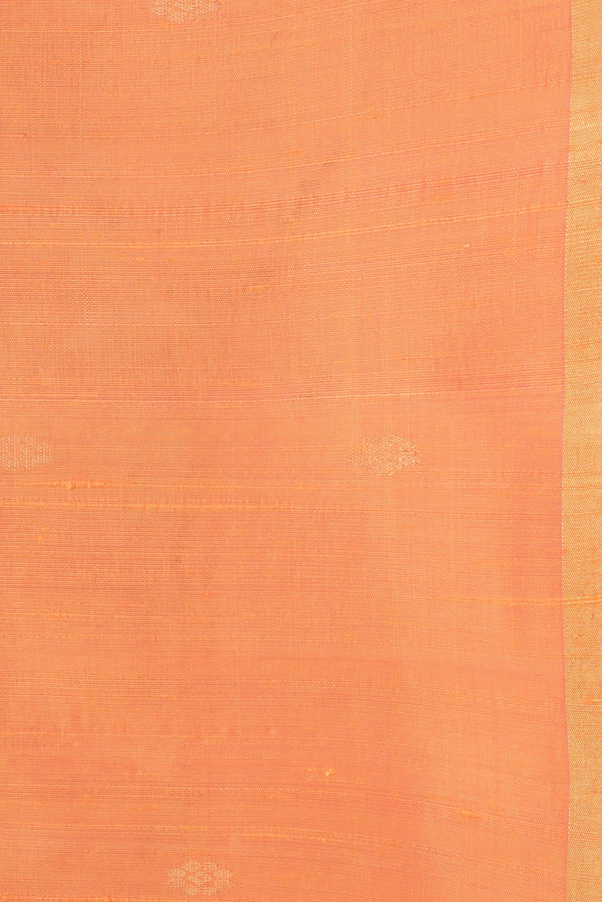 Border image of Orange Dual Tone Raw Silk Saree with Zari Butta on the body and Zari Border. 