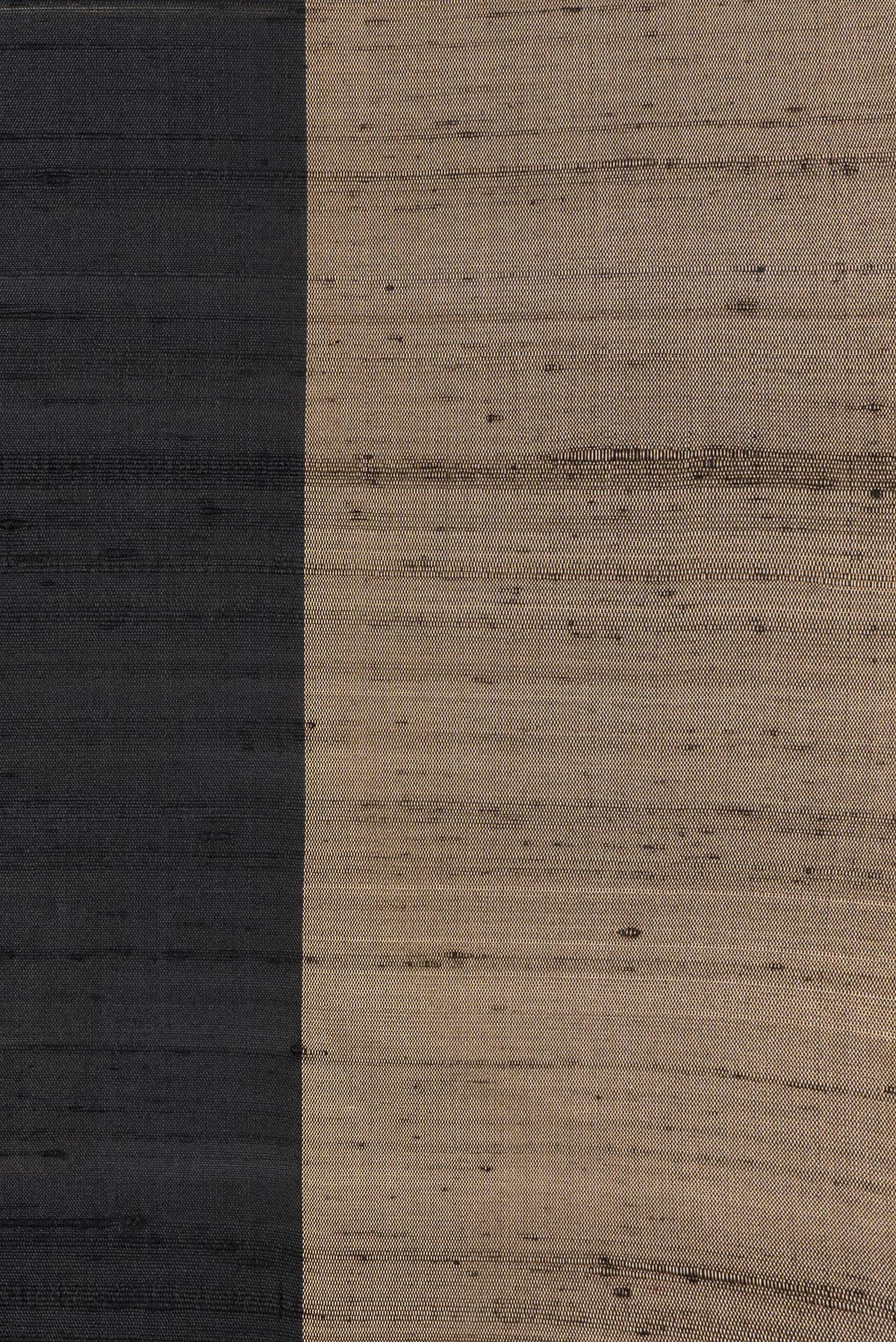 Border image of Black Dual Tone Raw Silk Saree with Plain Body and Zari Border. 