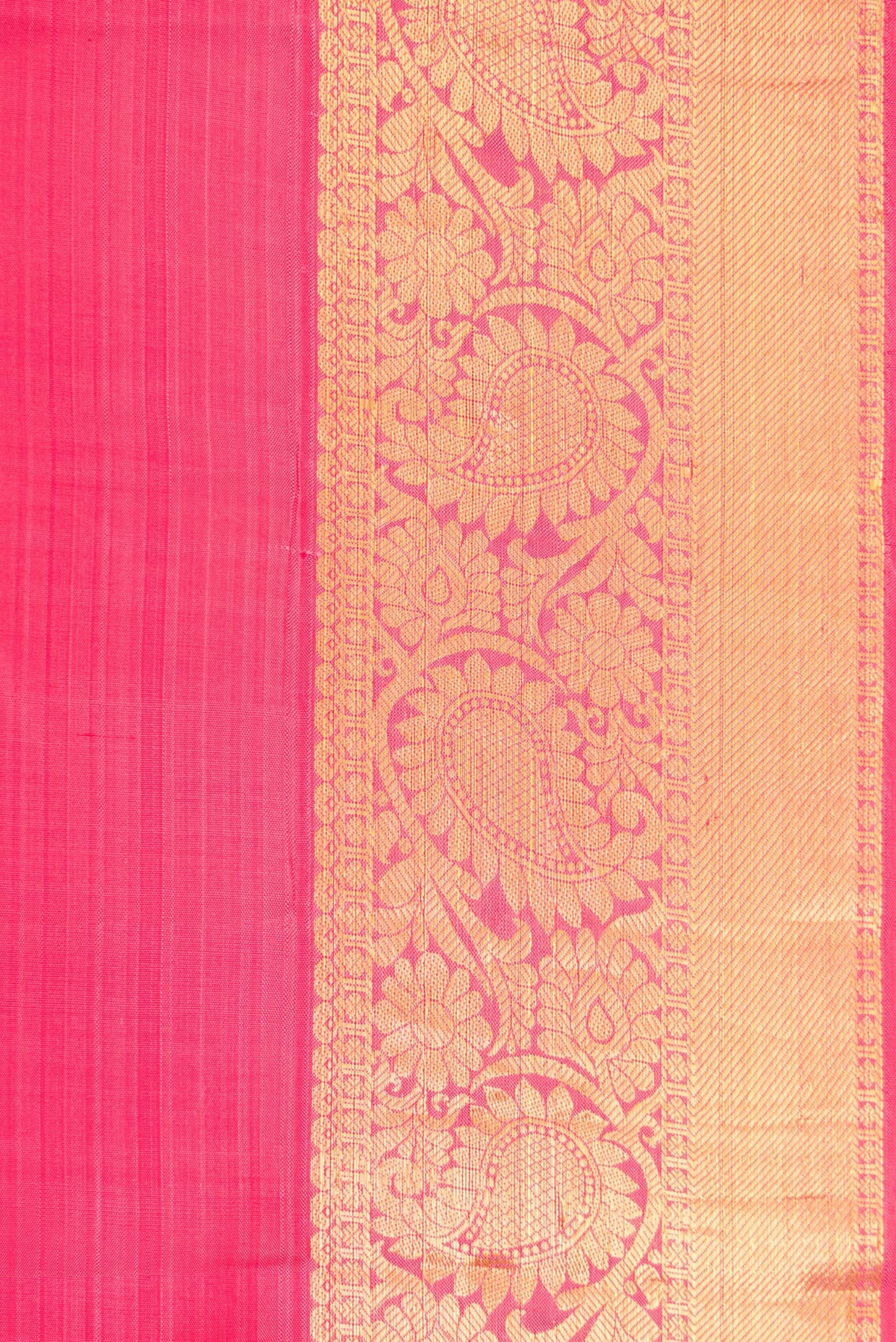 Border image of Pink Dual Tone Kanjivaram Silk Saree with Zari Butta on the body and Zari Border. 