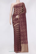 Maroon Dual Tone Tussar Silk Saree with Zari Brocade on the body and Zari Border.  displayed on a mannequin