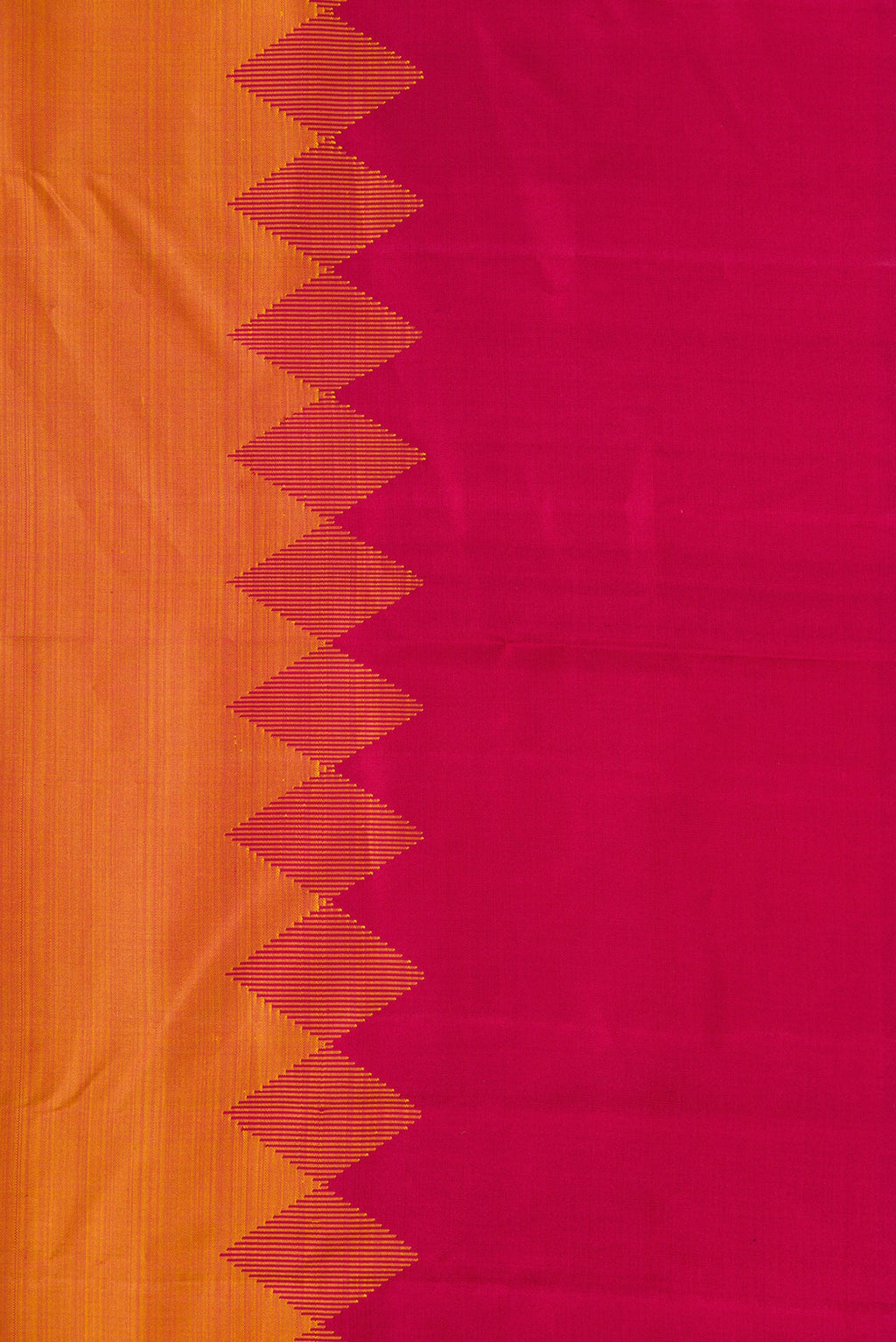 Border image of Mustard Dual Tone Kanjivaram Silk Saree with Plain Body and Fancy Border. 