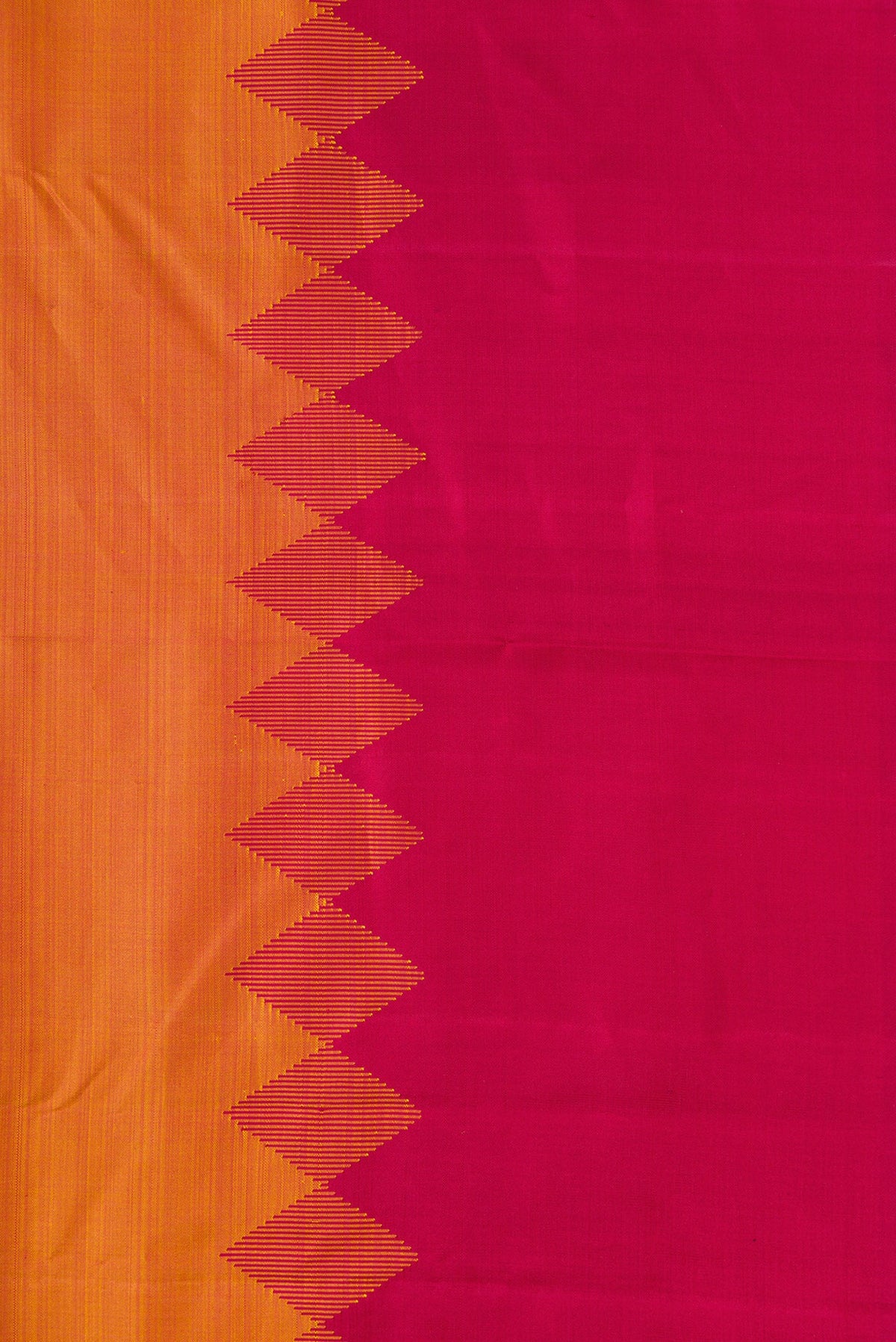 Border image of Mustard Dual Tone Kanjivaram Silk Saree with Plain Body and Fancy Border. 