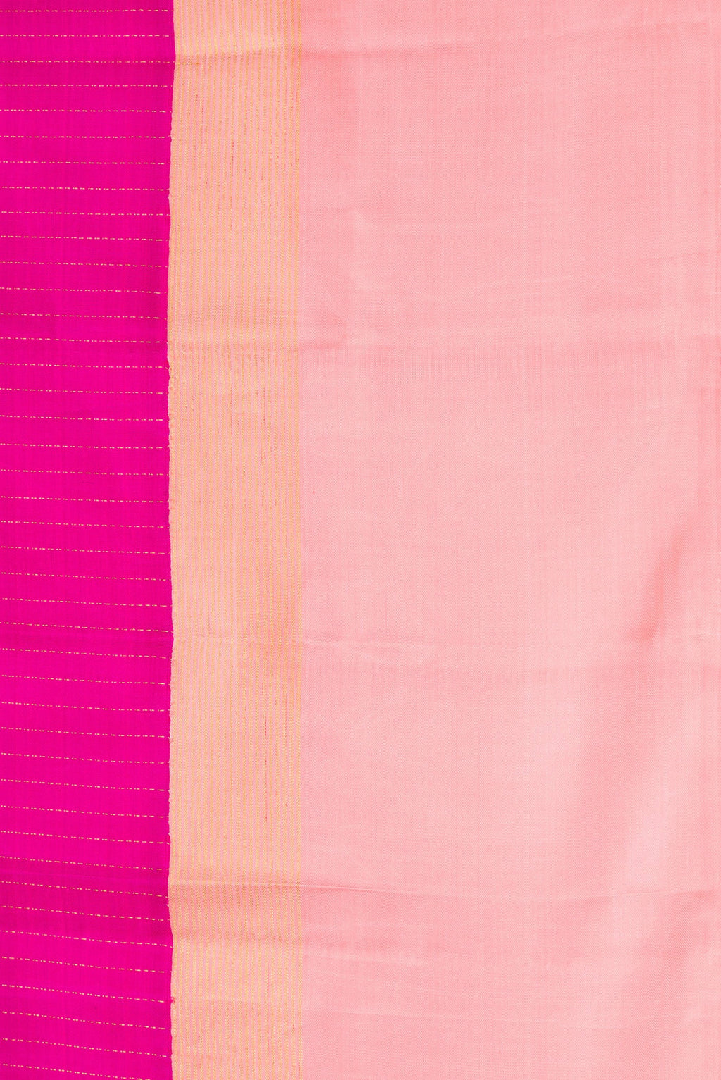 Border image of Purple Dual Tone Kanjivaram Silk Saree with Stripes on the body and Zari Border. 