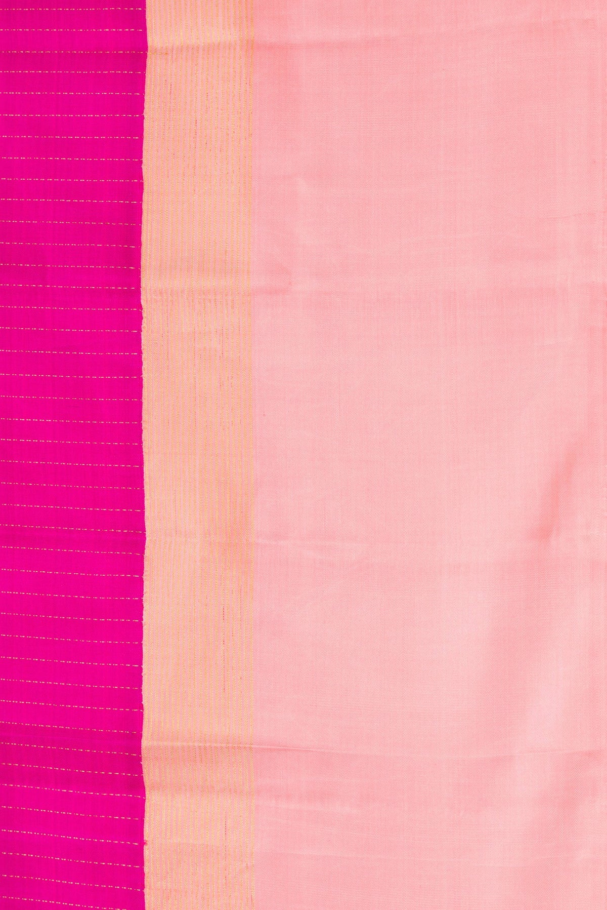 Border image of Purple Dual Tone Kanjivaram Silk Saree with Stripes on the body and Zari Border. 