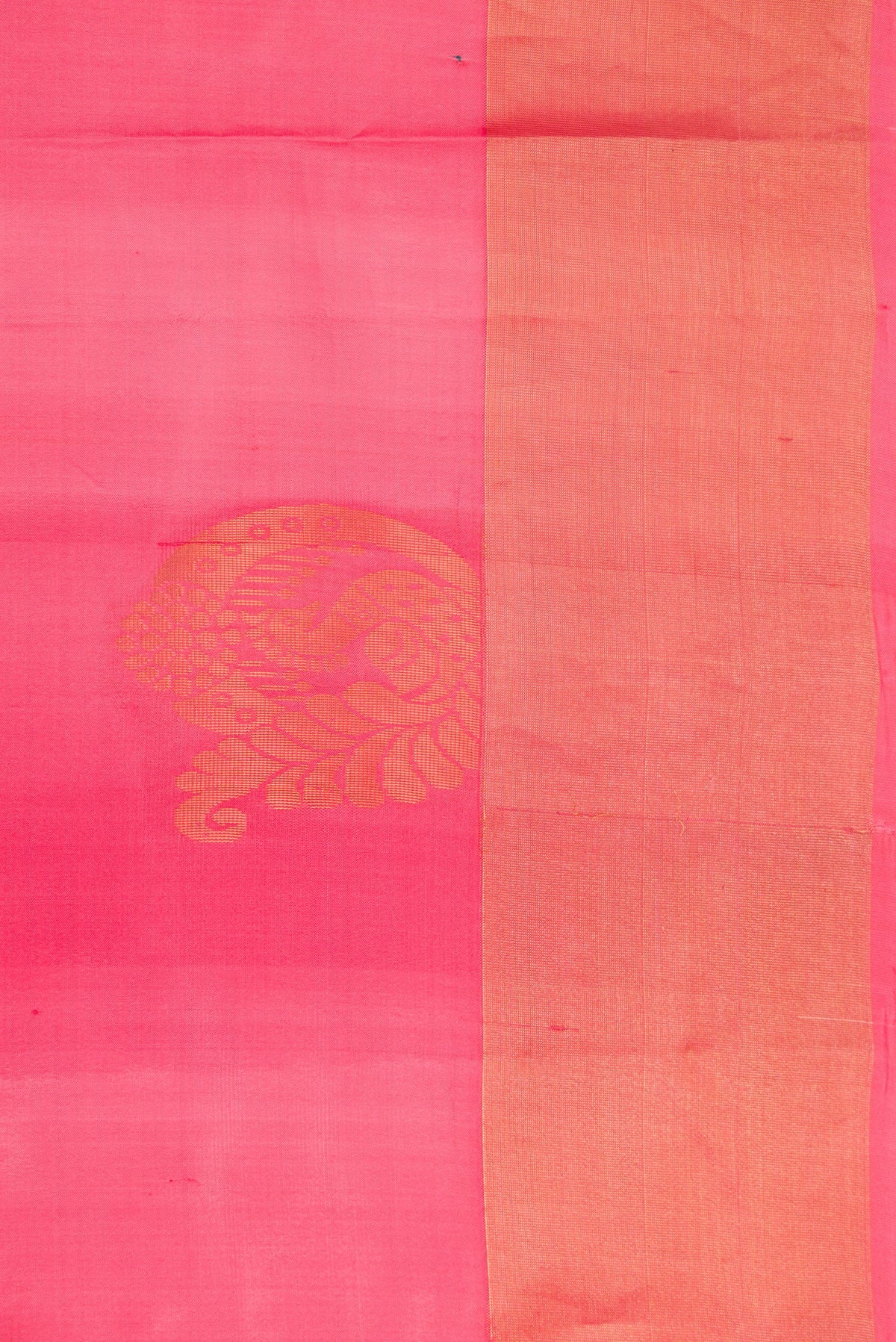 Border image of Pink Dual Tone Soft Silk Saree with Zari Butta on the body and Zari Border. 