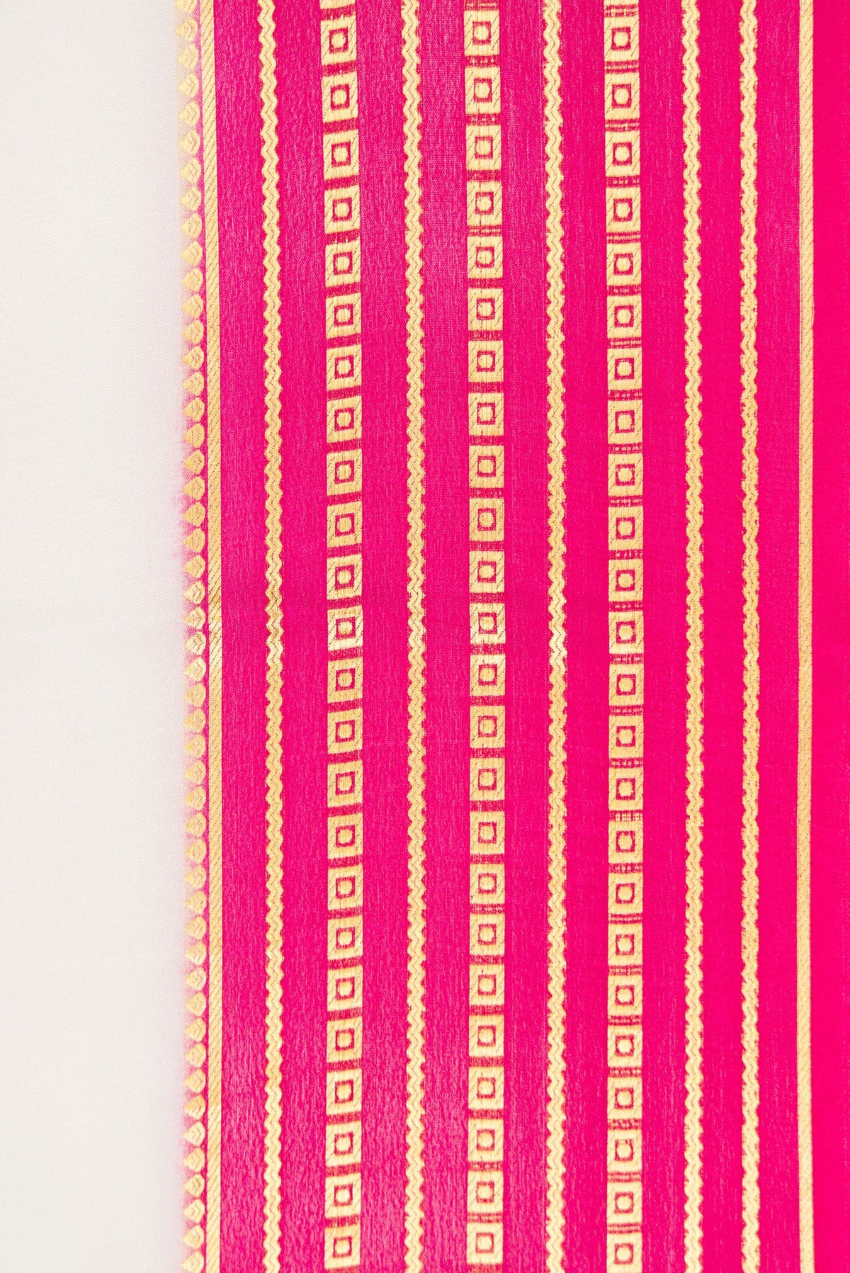 Border image of Off White Dual Tone Mysore Silk Saree with Plain Body and Zari Border. 