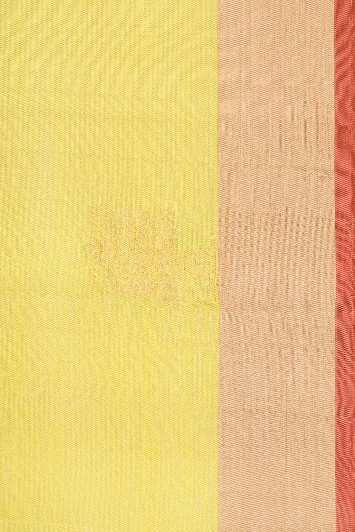 Border image of Pista Green Dual Tone Soft Silk Saree with Zari Butta on the body and Zari Border. 