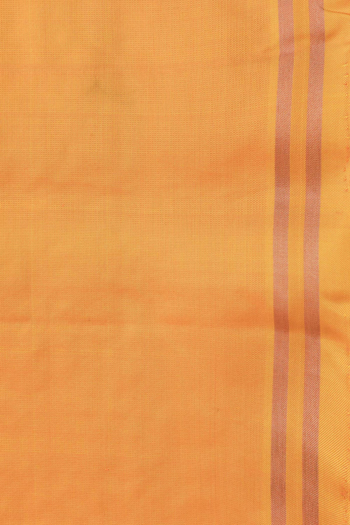 Border image of Orange Dual Tone Soft Silk Saree with Zari Butta on the body and Zari Border. 