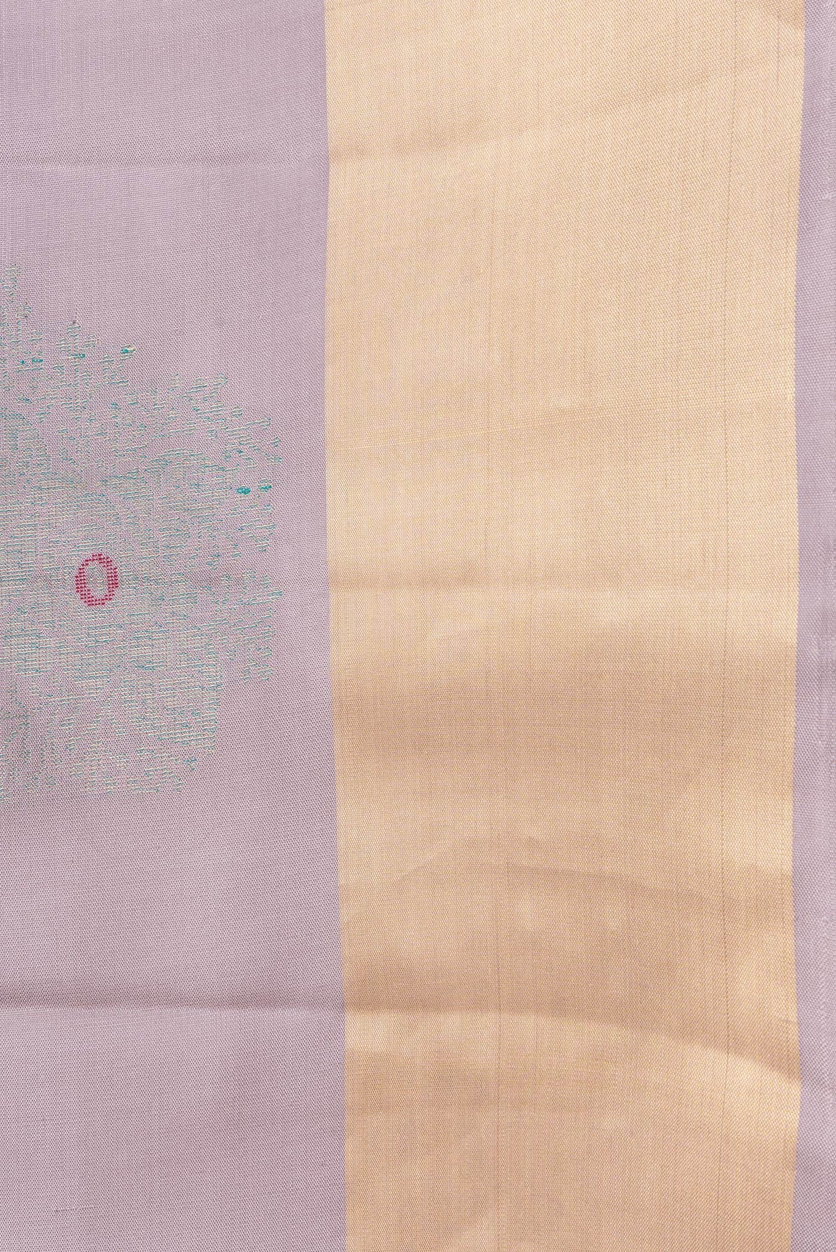 Border image of Lavender Dual Tone Soft Silk Saree with Zari Butta on the body and Zari Border. 