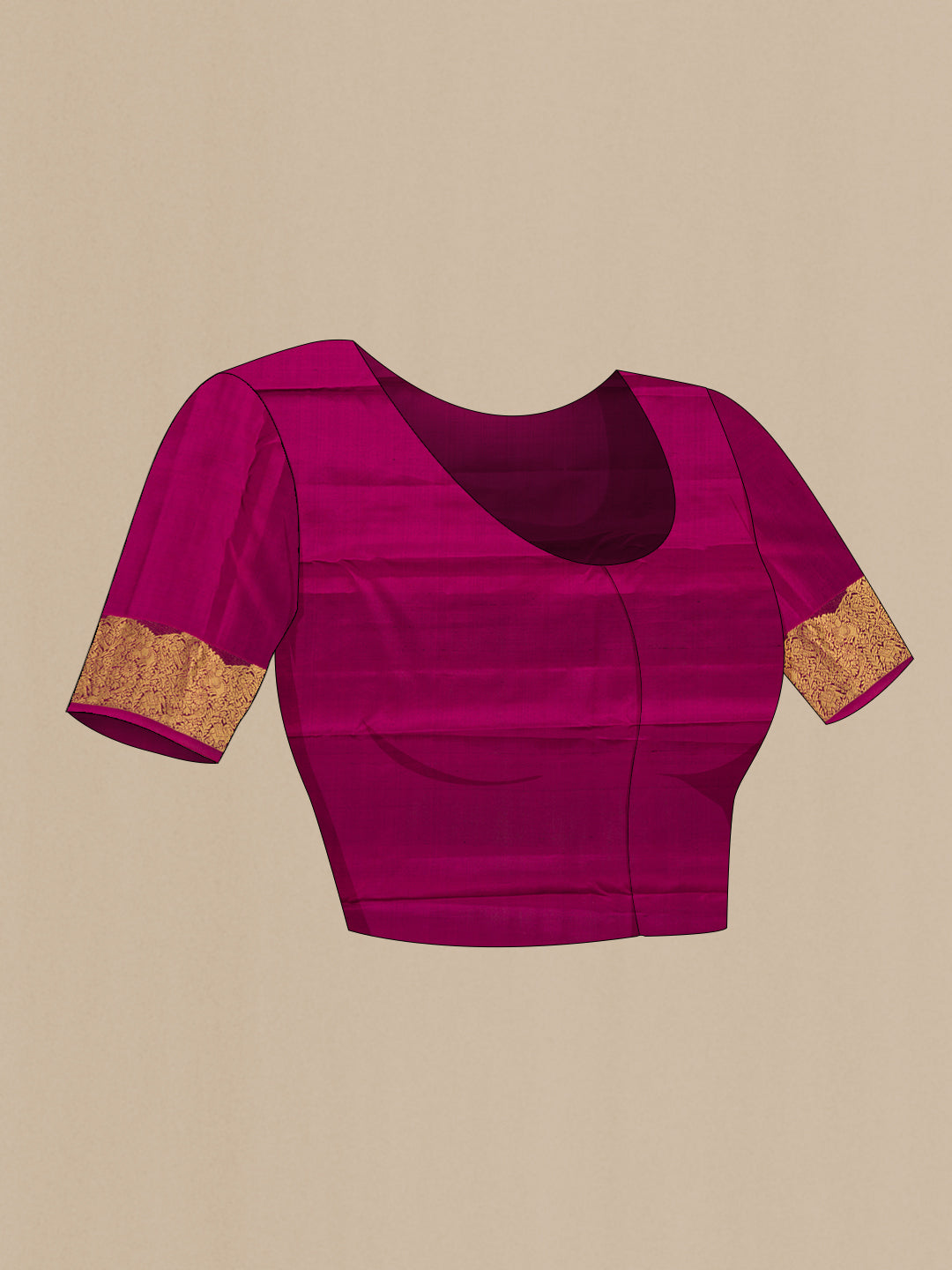 Close up image of the blouse of Bottle Green Dual Tone Kanchipuram Silk Saree with Stripes on the body and Fancy Border. 