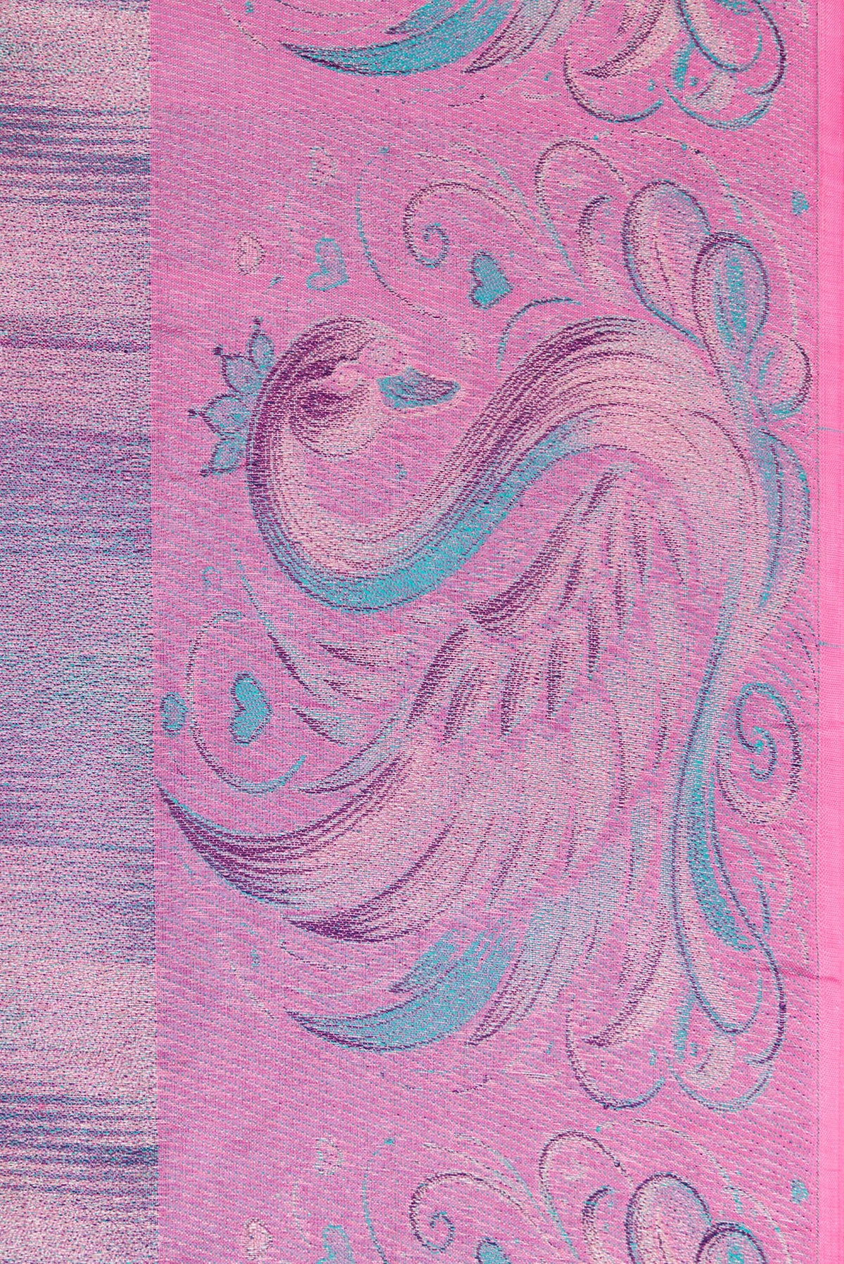 Border image of Lavender Dual Tone Kanjivaram Tissue Silk Saree with Zari Brocade on the body and Fancy Border. 