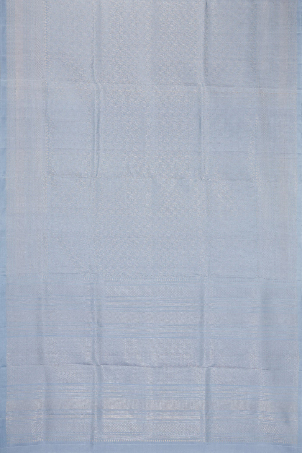 Flat view of Grey Dual Tone Soft Silk Saree with Zari Brocade on the body and Zari Border. 