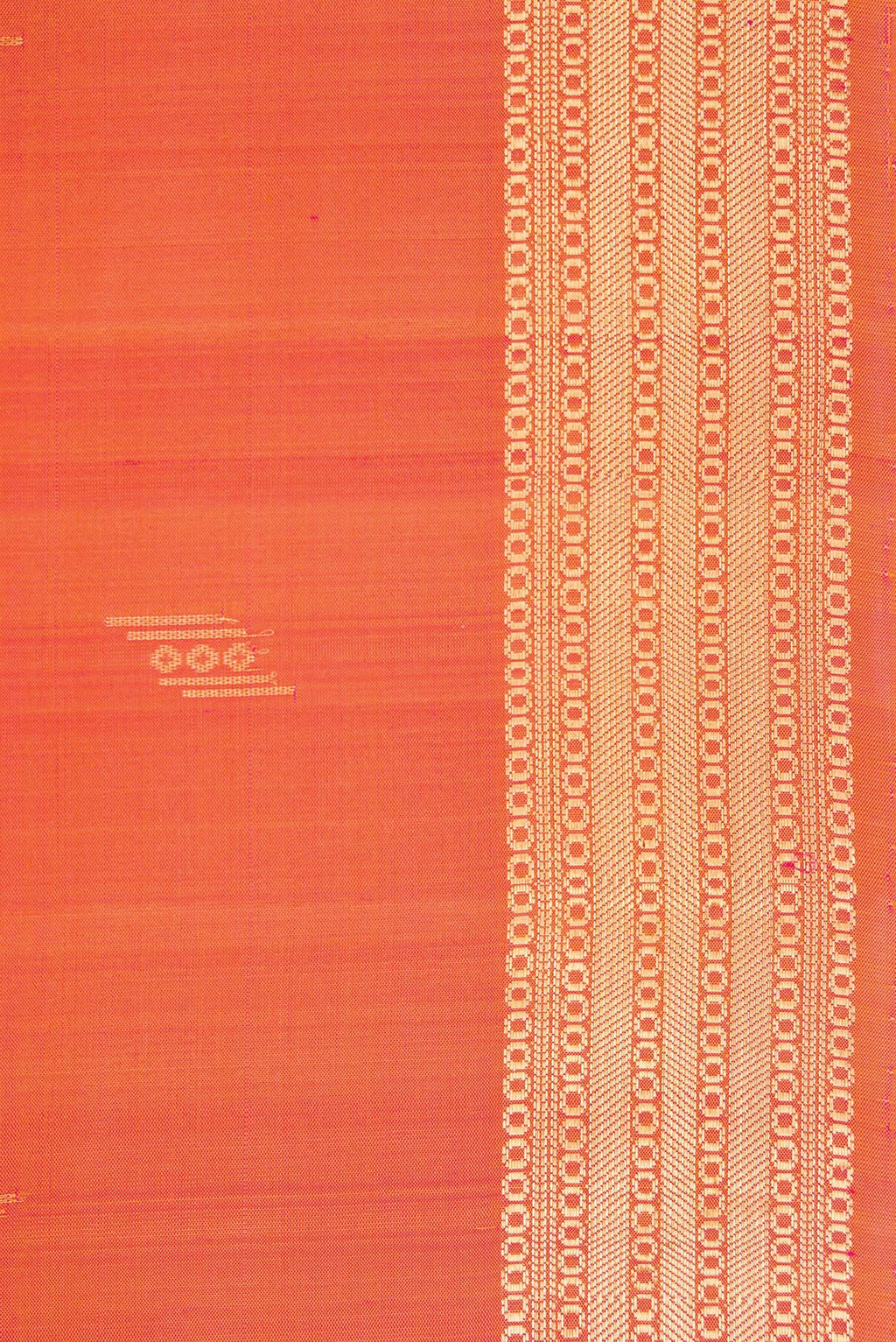 Border image of Coral Dual Tone Soft Silk Saree with Zari Butta on the body and Zari Border. 
