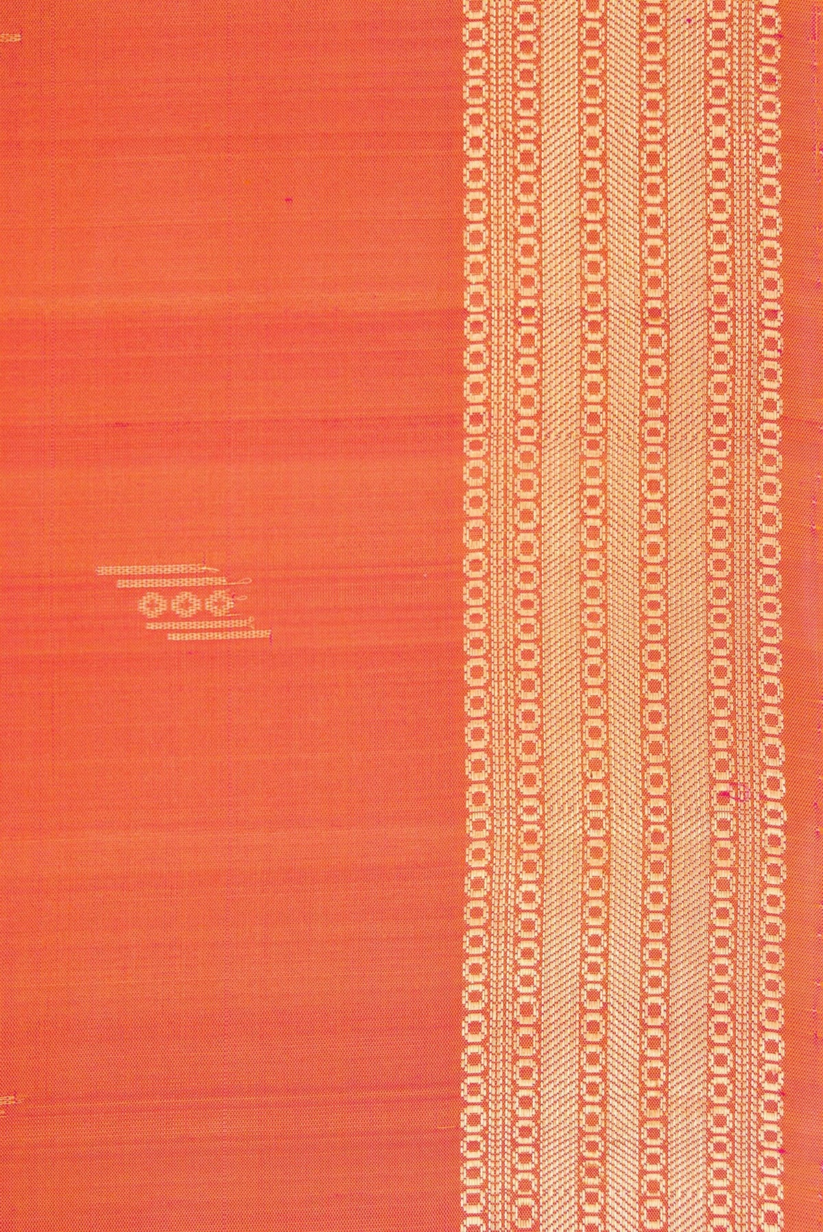 Border image of Coral Dual Tone Soft Silk Saree with Zari Butta on the body and Zari Border. 