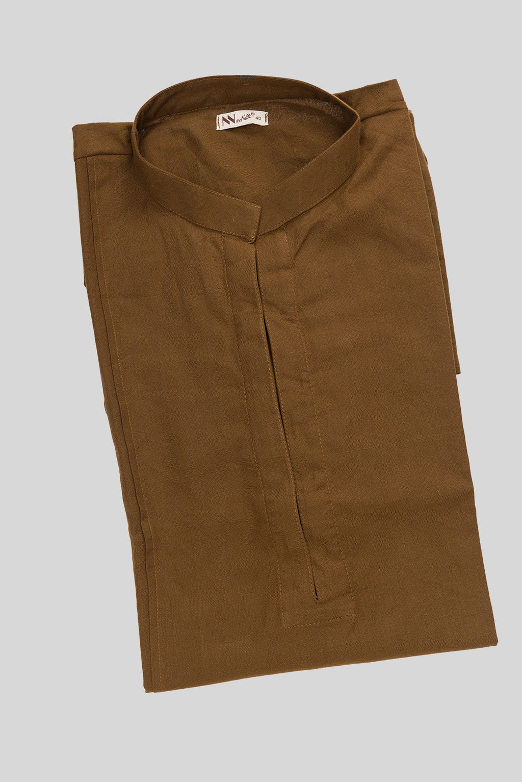 Close up blouse image of Mehandi Green Pure Silk Plain Body Mens Kurta