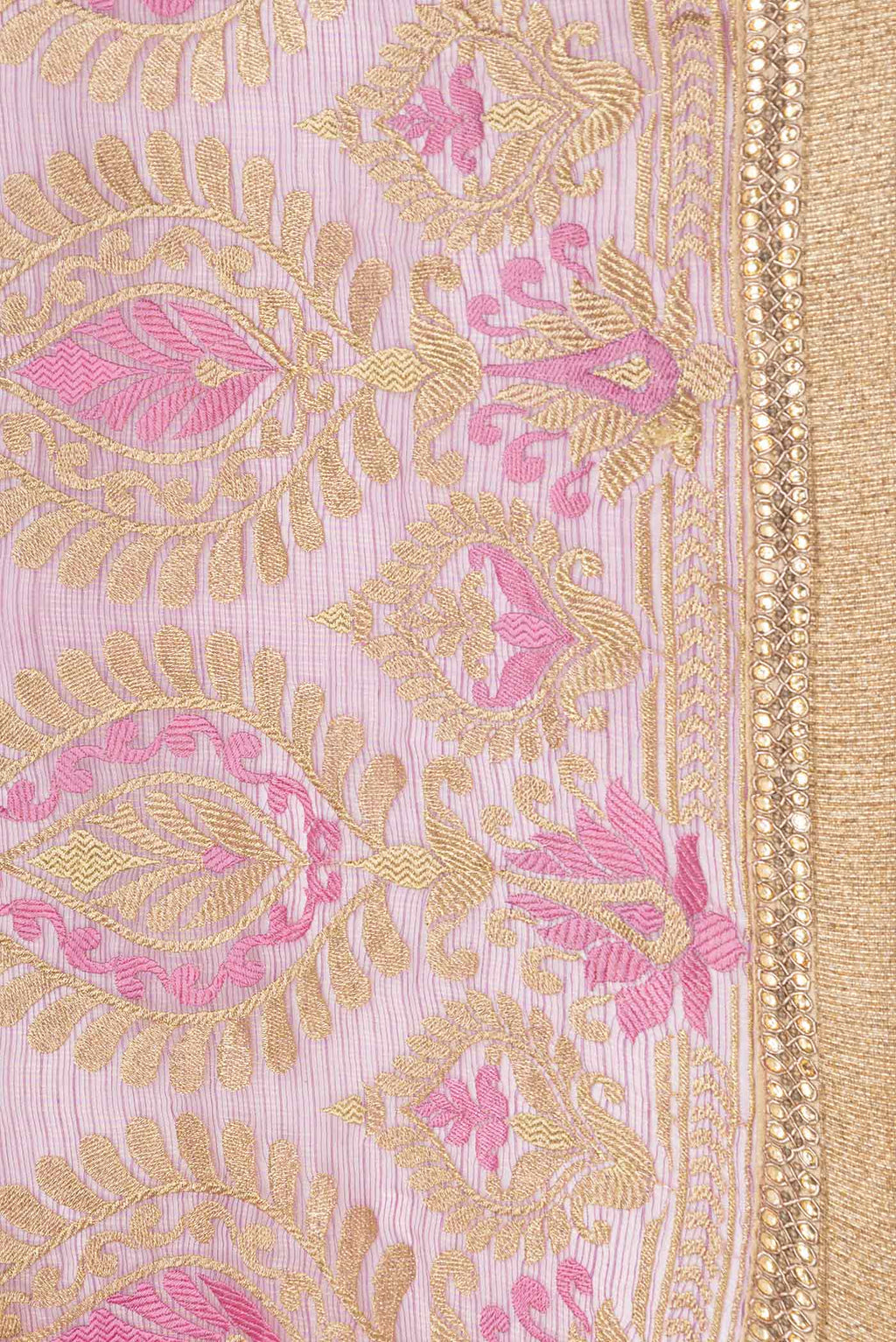 Border image of Pink Dual Tone Kota Silk Saree with Embroidery on the body and Embroidery Border