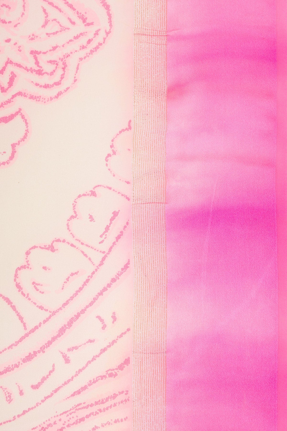 Border image of Sandal Dual Tone Mysore Crepe Saree with Printed design on the body and Zari Border. 