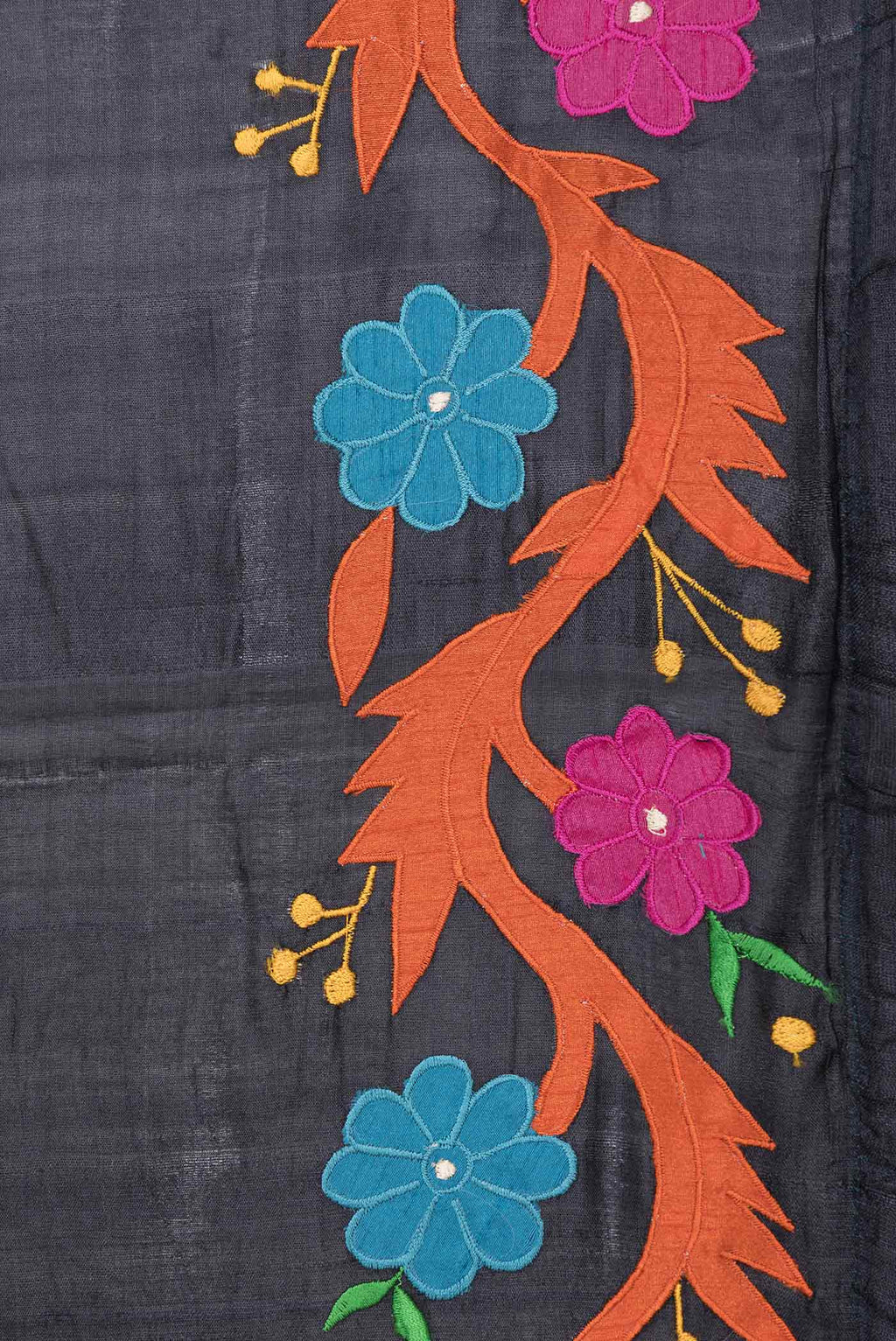 Border image of Beige Dual Tone Tussar Saree with Plain Body and Embroidery Border