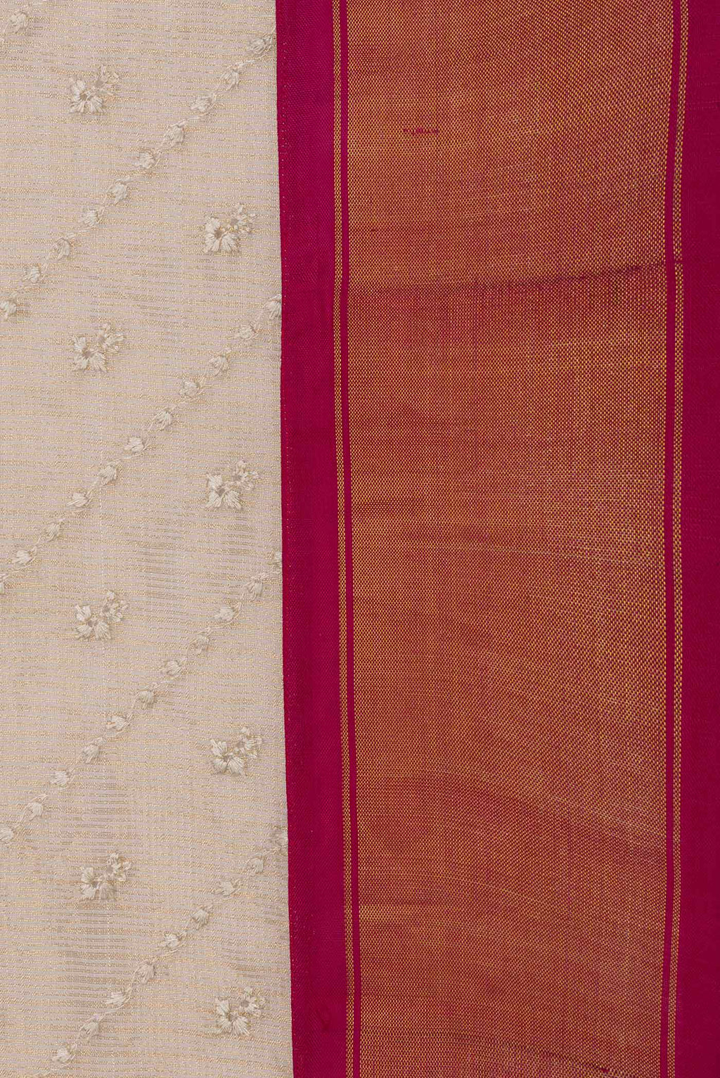 Border image of Beige Dual Tone Kota Silk Saree with Embroidery on the body and Zari Border