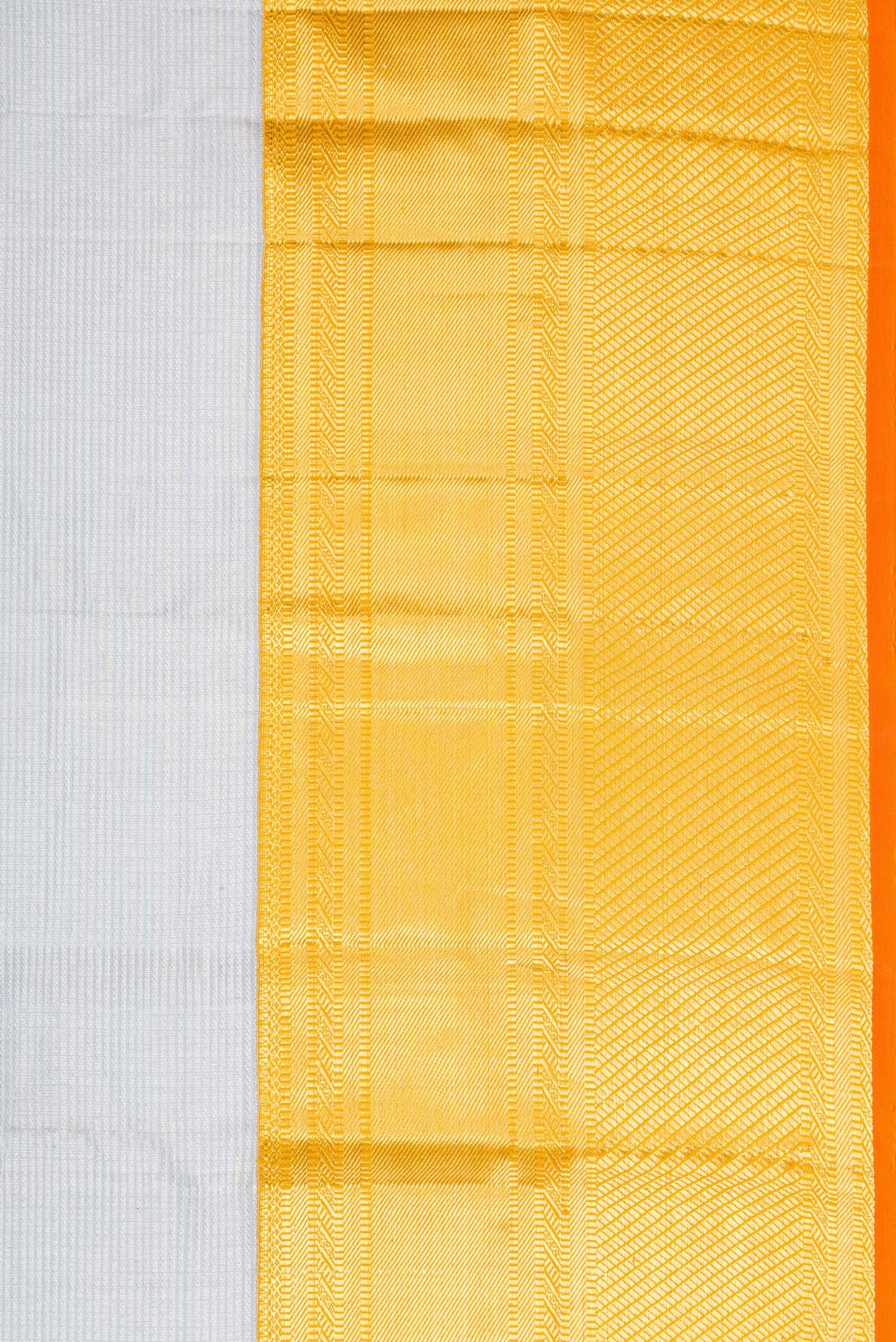 Border image of Grey Dual Tone Kanchipuram Silk Saree with Zari Brocade on the body and Zari Border. 
