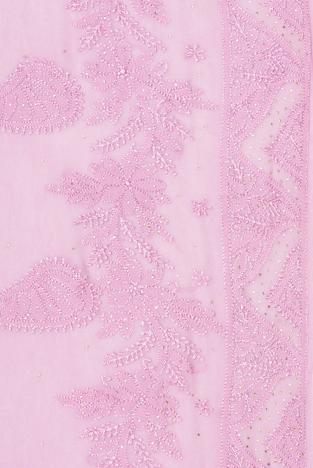 Border image of Pink Dual Tone Georgette Saree with Embroidery on the body and Embroidery Border. 