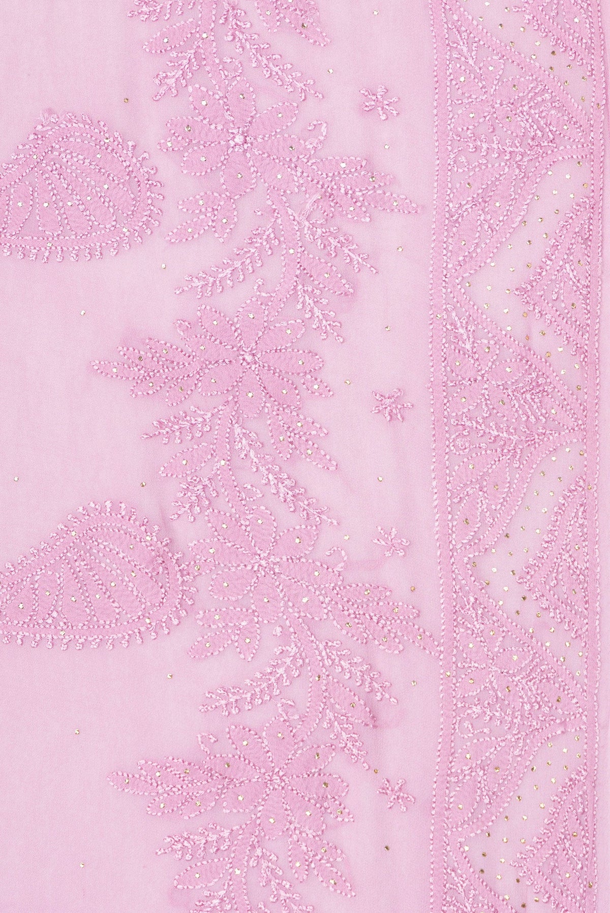Border image of Pink Dual Tone Georgette Saree with Embroidery on the body and Embroidery Border. 