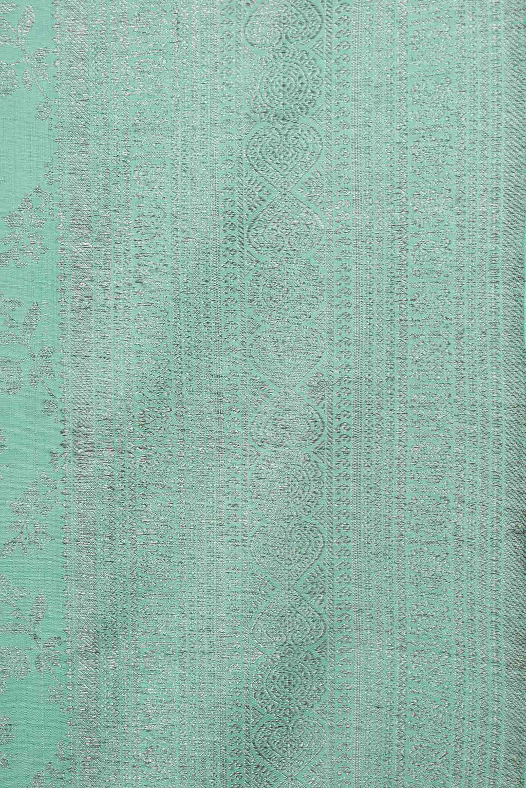 Border image of Sea Green Dual Tone Kanchipuram Silk Saree with Zari Brocade on the body and Zari Border