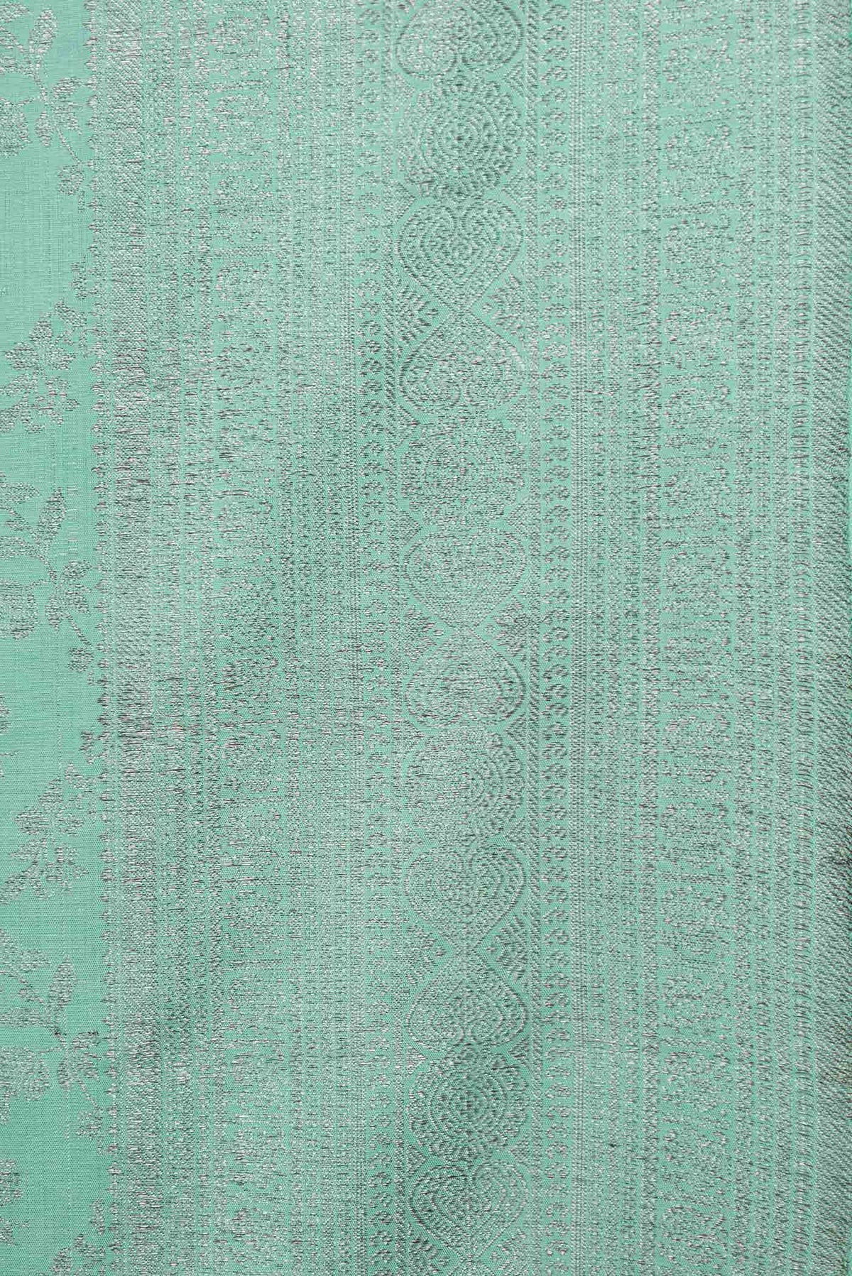 Border image of Sea Green Dual Tone Kanchipuram Silk Saree with Zari Brocade on the body and Zari Border