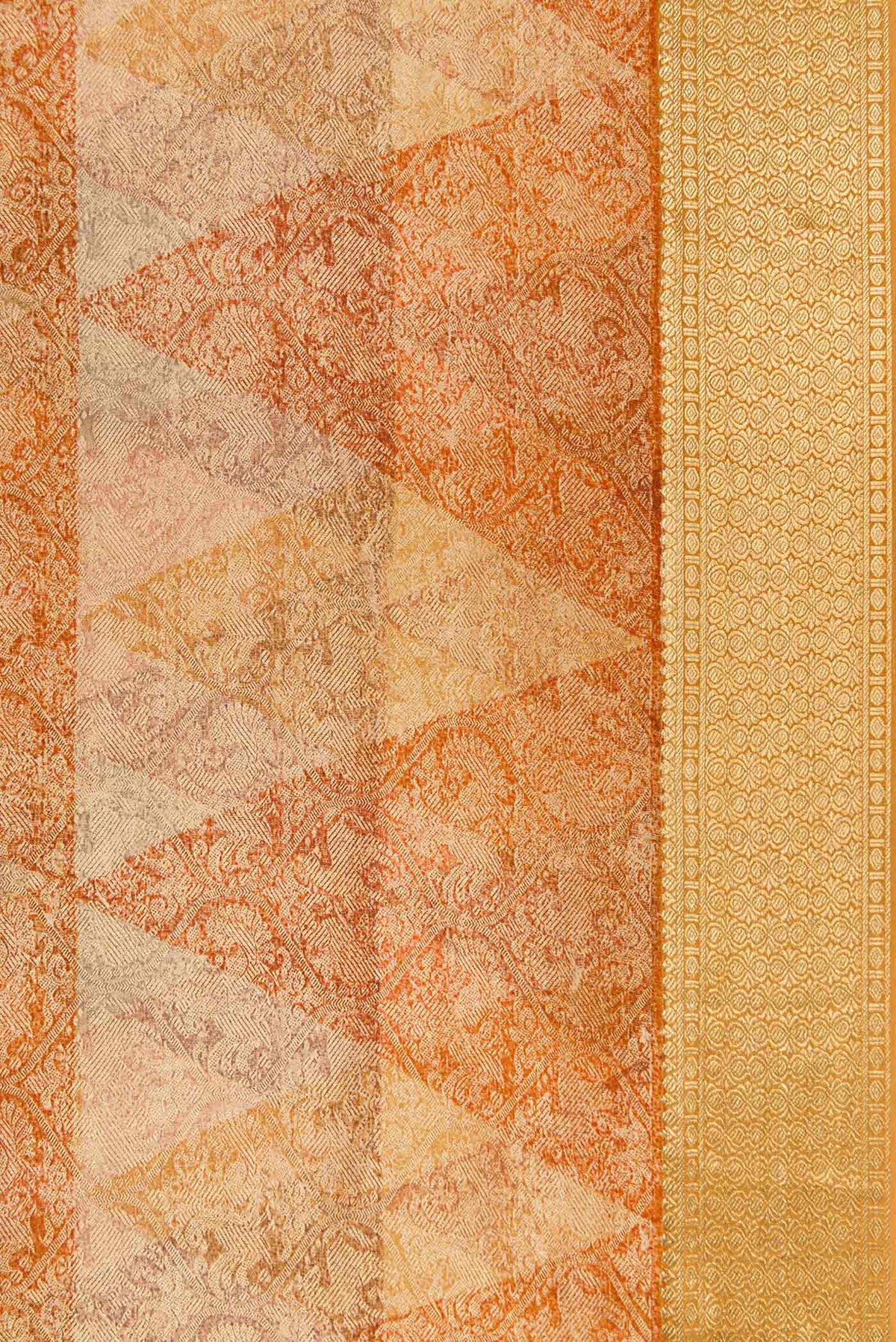 Border image of Gold Dual Tone Mysore Georgette Saree with Zari Brocade on the body and Zari Border. 