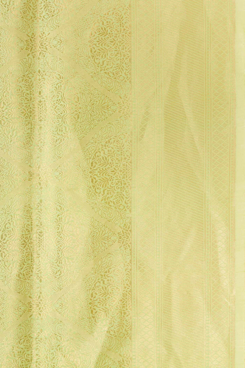 Border image of Pista Green Dual Tone Banarasi Silk Saree with Zari Brocade on the body and Zari Border. 