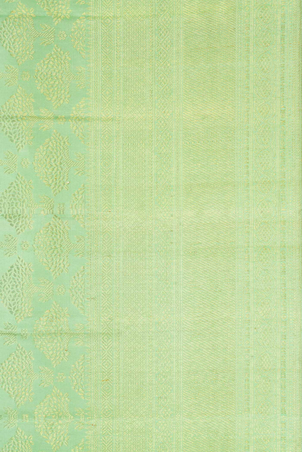 Border image of Pista Green Dual Tone Kanchipuram Silk Saree with Zari Brocade on the body and Zari Border