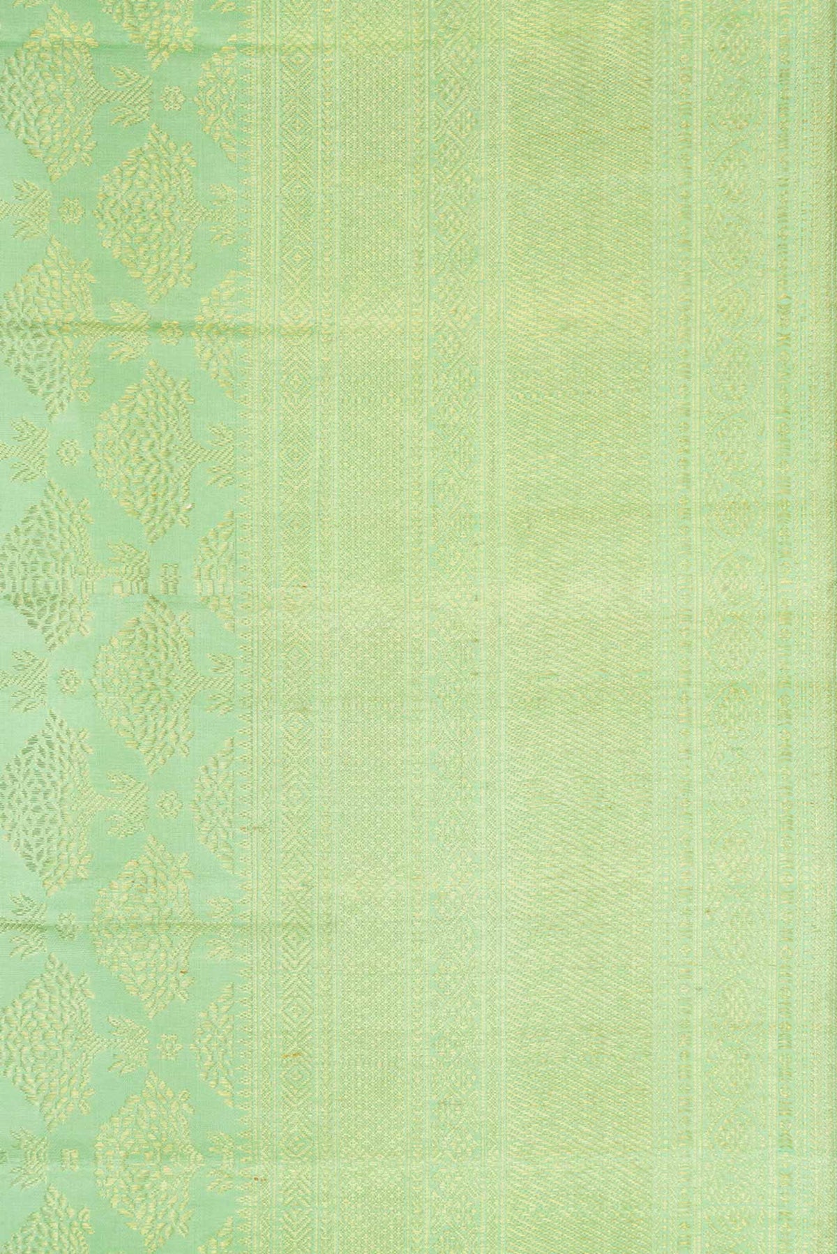 Border image of Pista Green Dual Tone Kanchipuram Silk Saree with Zari Brocade on the body and Zari Border